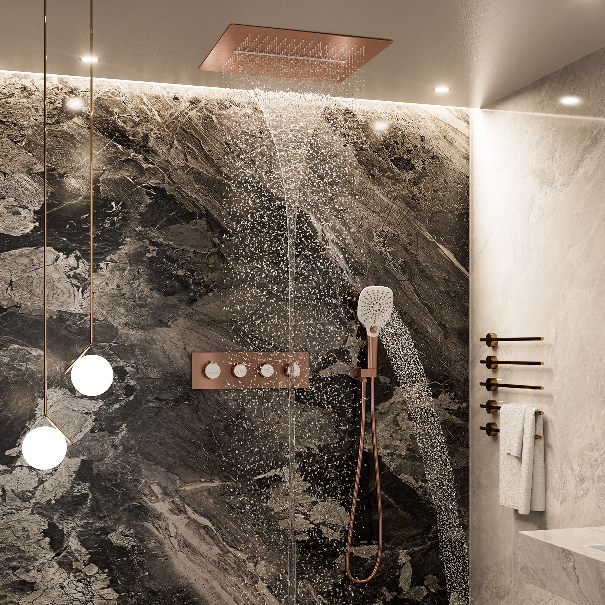 CASAINC KCHS0001-16BRG Showerhead-Bar-Panels - View #2