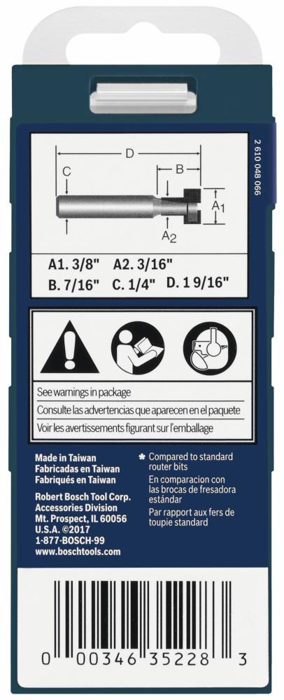 Bosch 3 8 in Carbide Tipped Hole and Flush Cut Trimmer Router Bit