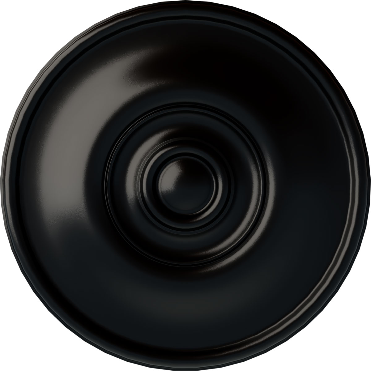Ekena Millwork CM12JEBLF Jefferson 11.75-in W x 11.75-in L Painted Jet Black Polyurethane Whole Ceiling Medallion