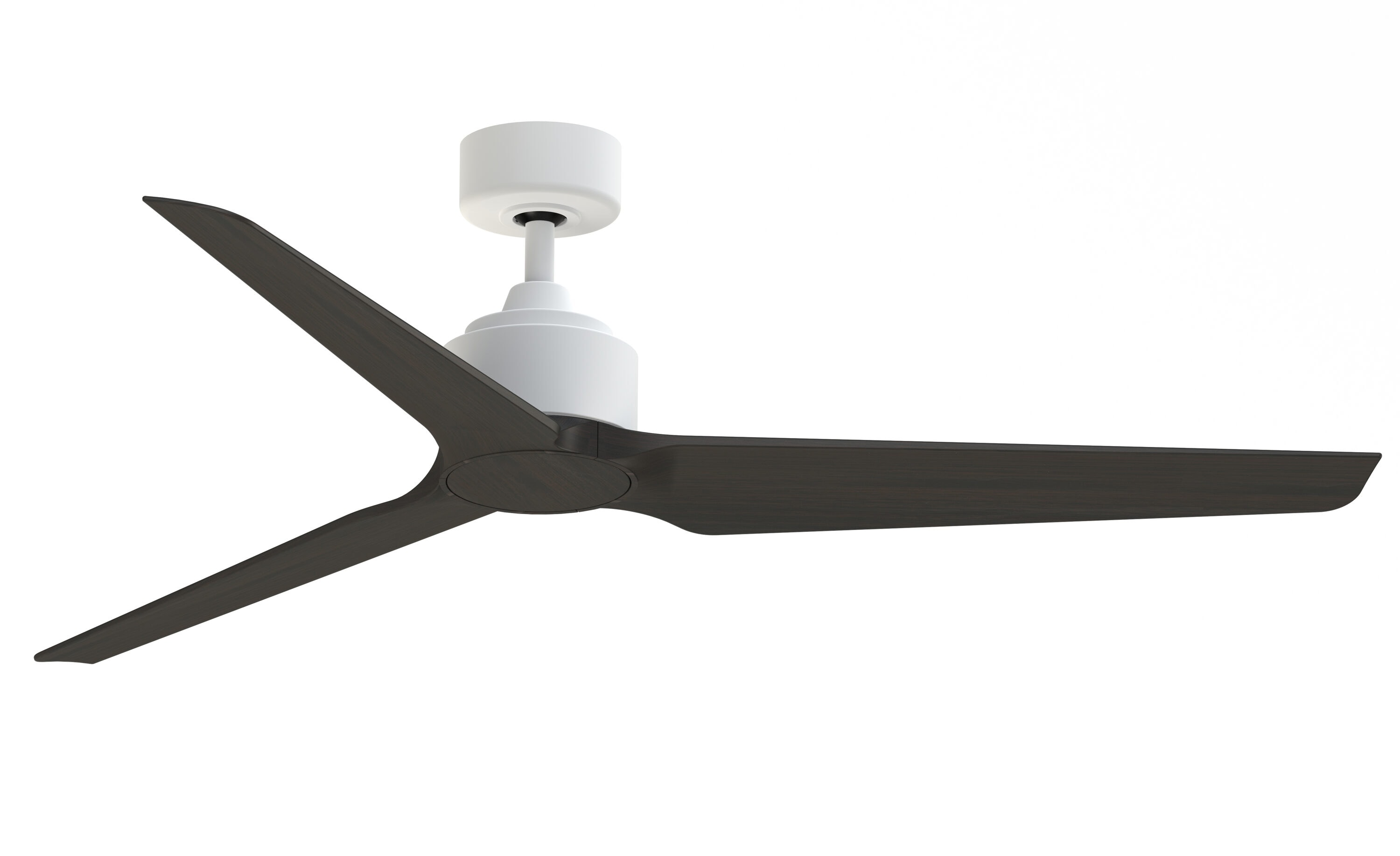 Fanimation TriAire Custom 60-in Matte White with Dark Walnut Blades Indoor/Outdoor Smart Propeller Ceiling Fan Light Kit Compatible and Remote (3-Blade) FPD8514MWW-60DWAW Sansujyuku sansujyuku.com