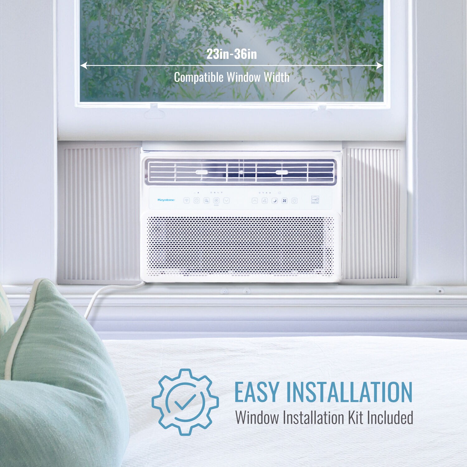 Keystone 10,000 BTU White Window Air Conditioner with Remote