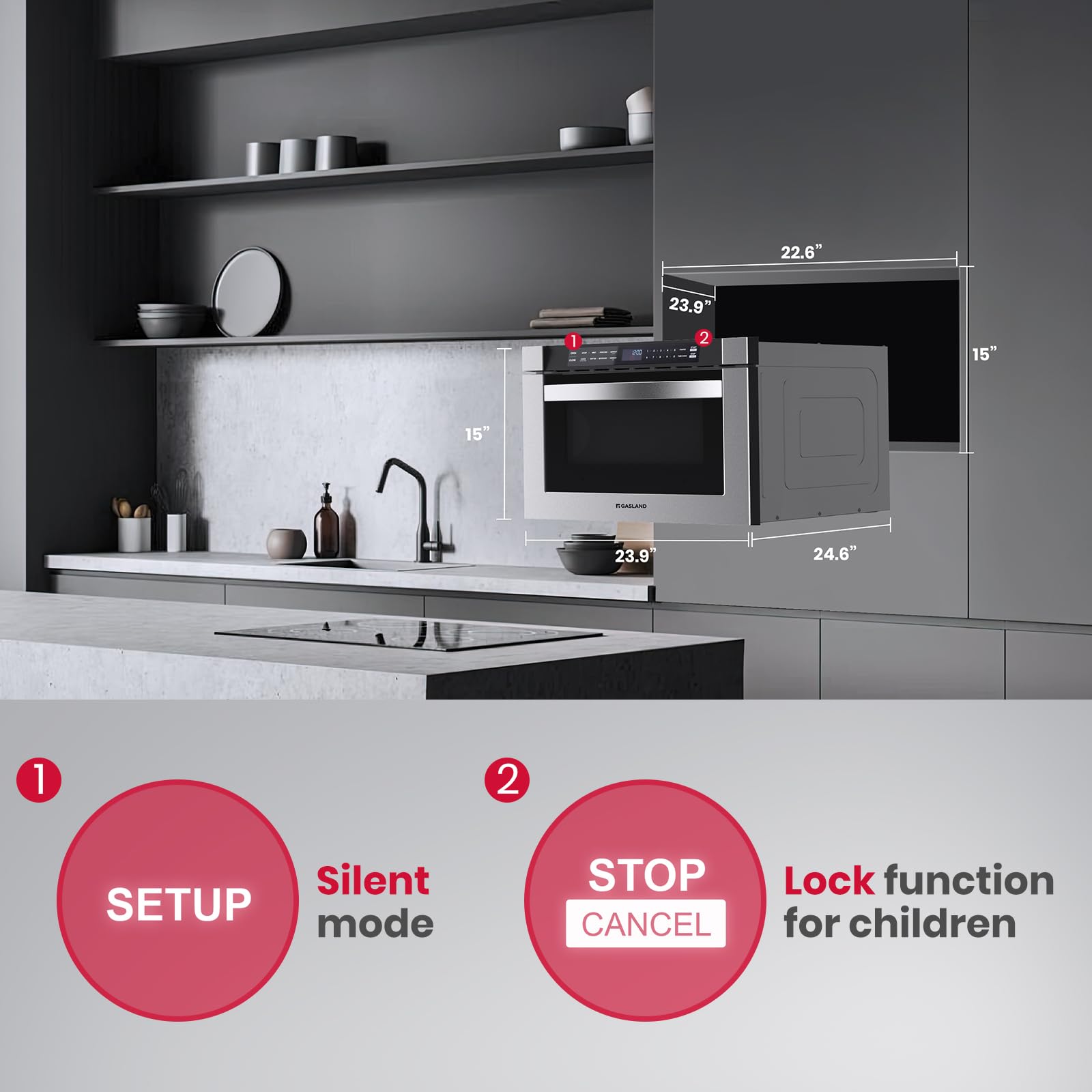 GASLAND BMD2412S Microwave-Drawers - View #9