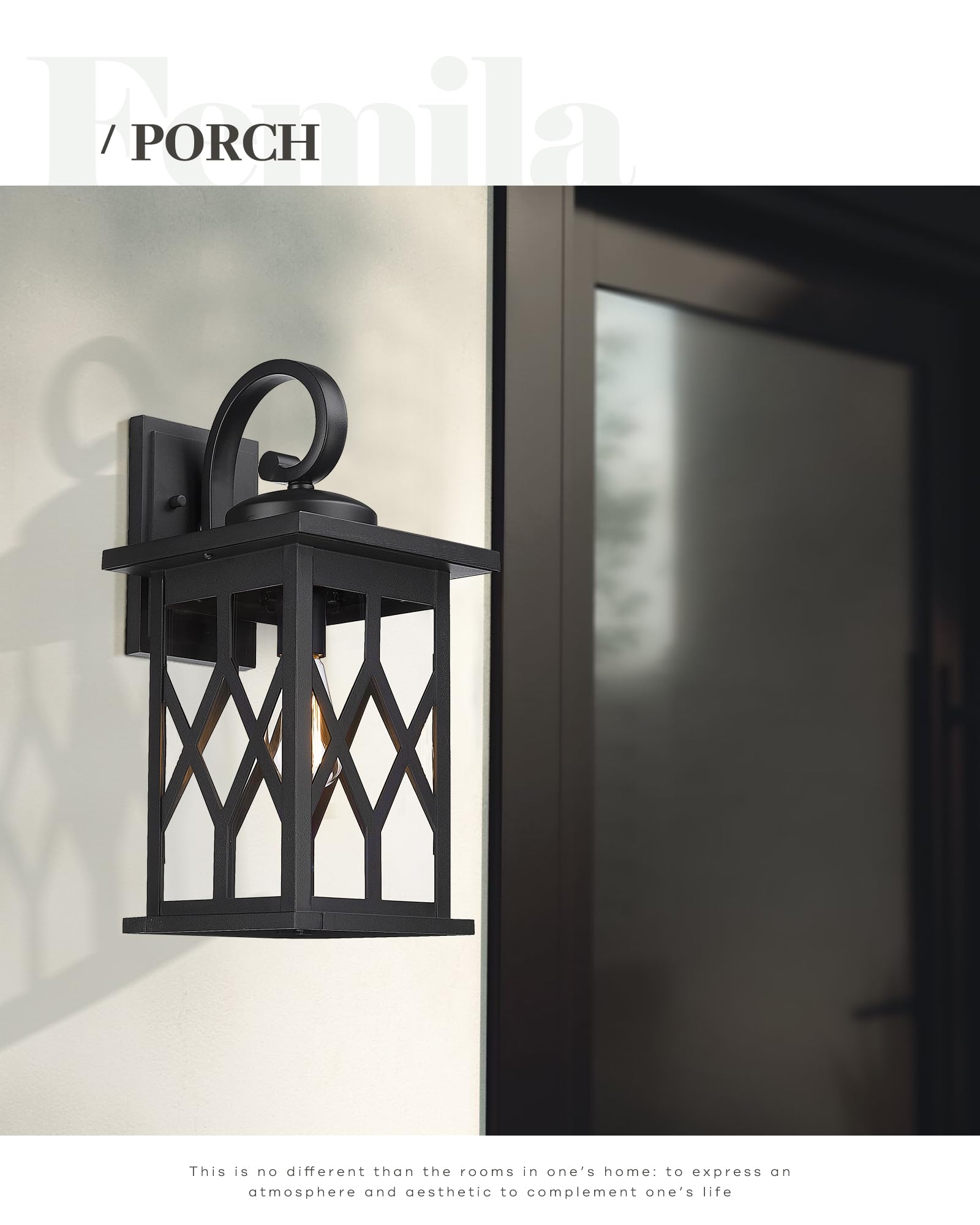 LTMATE LS4FD66B-L BK JAZAVA 1 -Light 18.4-in H Matte Black Hardwired Outdoor Wall Light