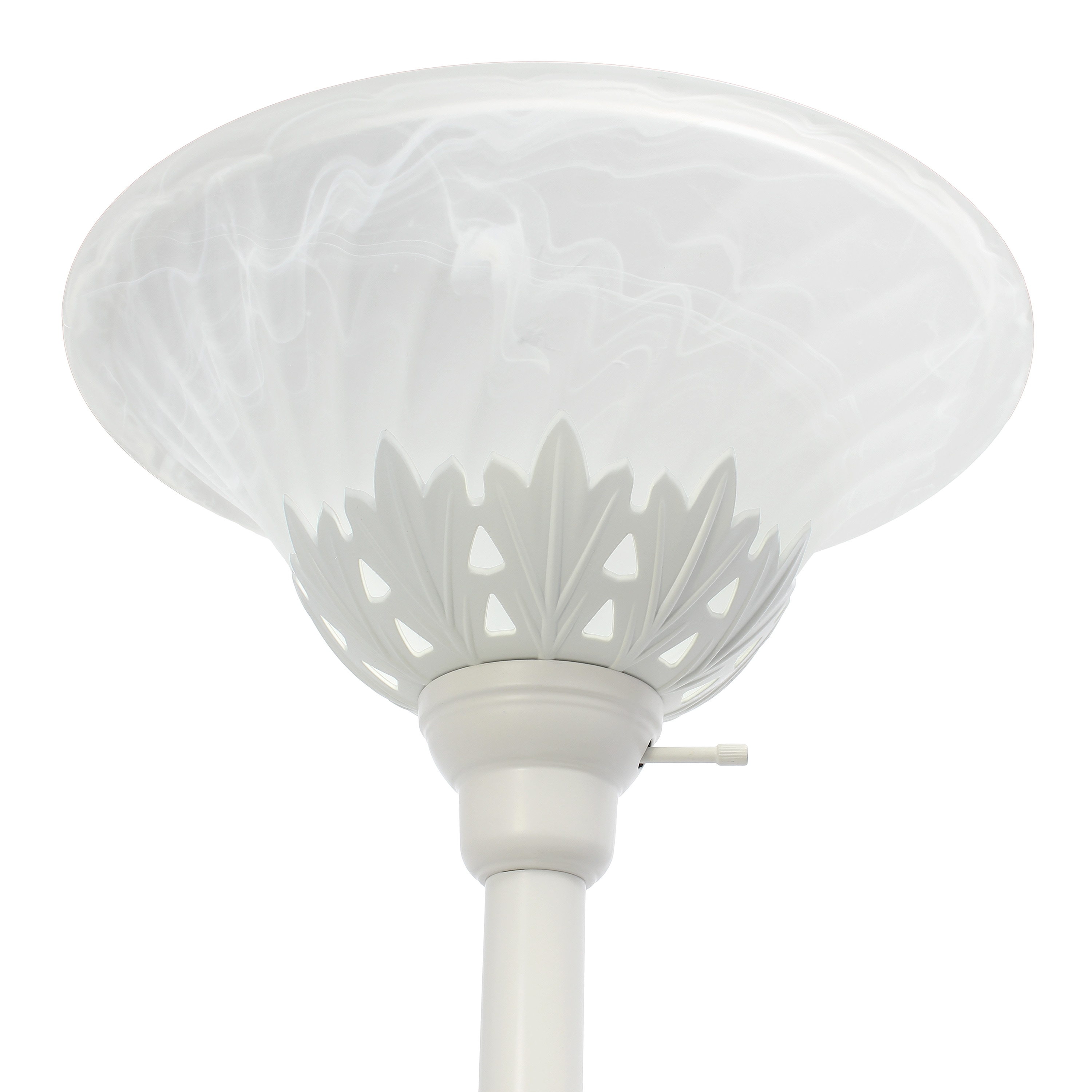 Elegant White Torchiere Floor Lamp with Adjustable Reading Lights