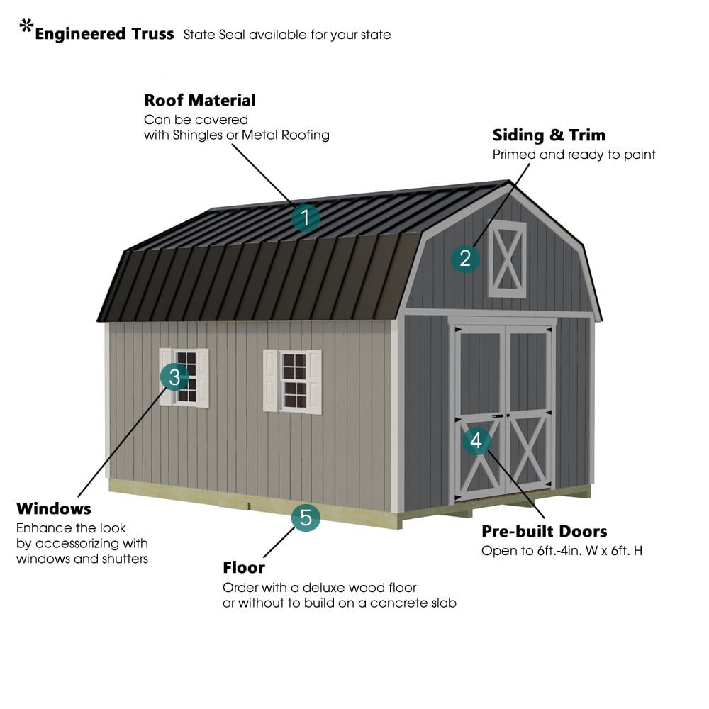 Best Barns Denver 12-ft X 20-ft Gambrel Style Wood Outdoor Storage Shed ...