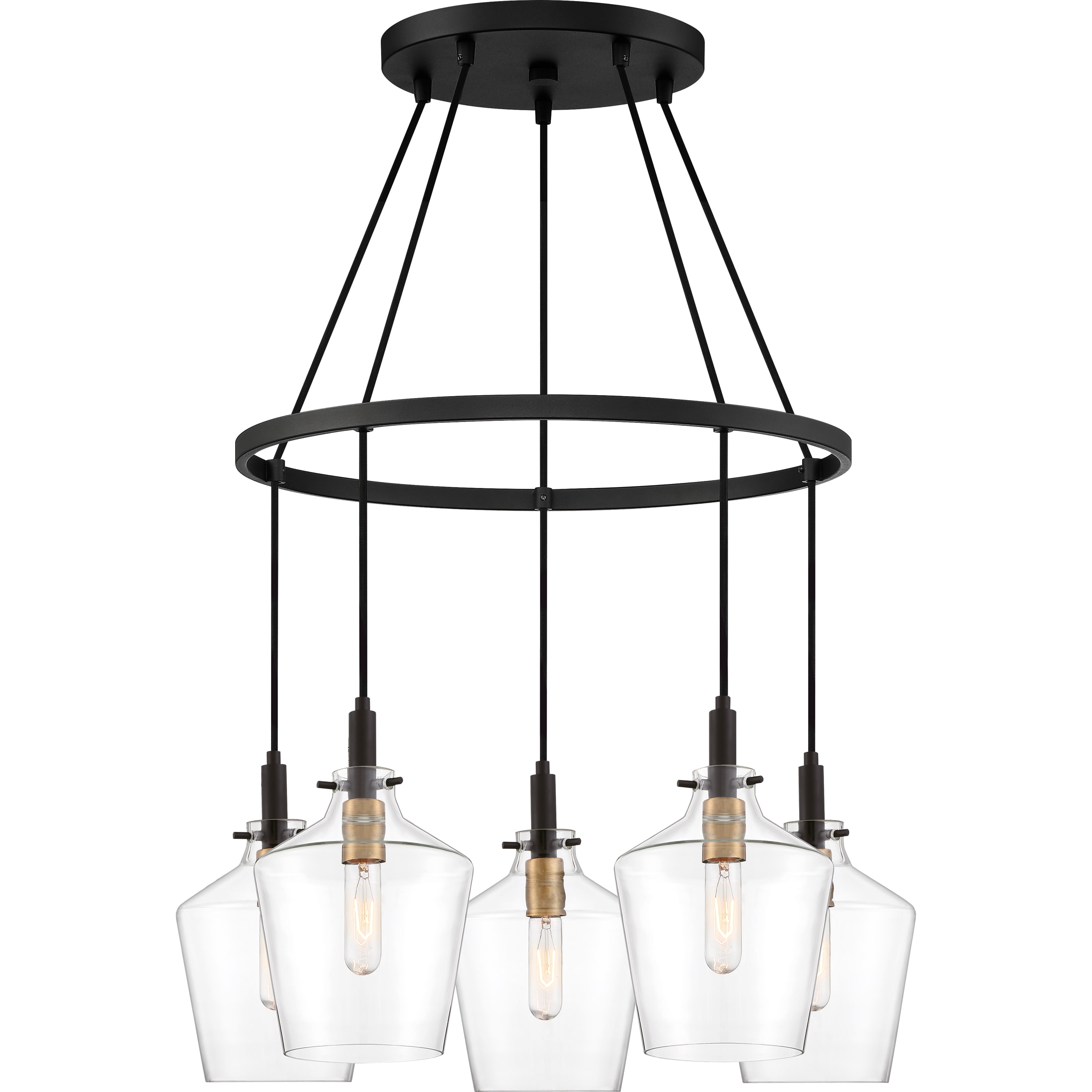 Quoizel JUN5005EK June 5-Light Black Transitional Damp Rated Chandelier