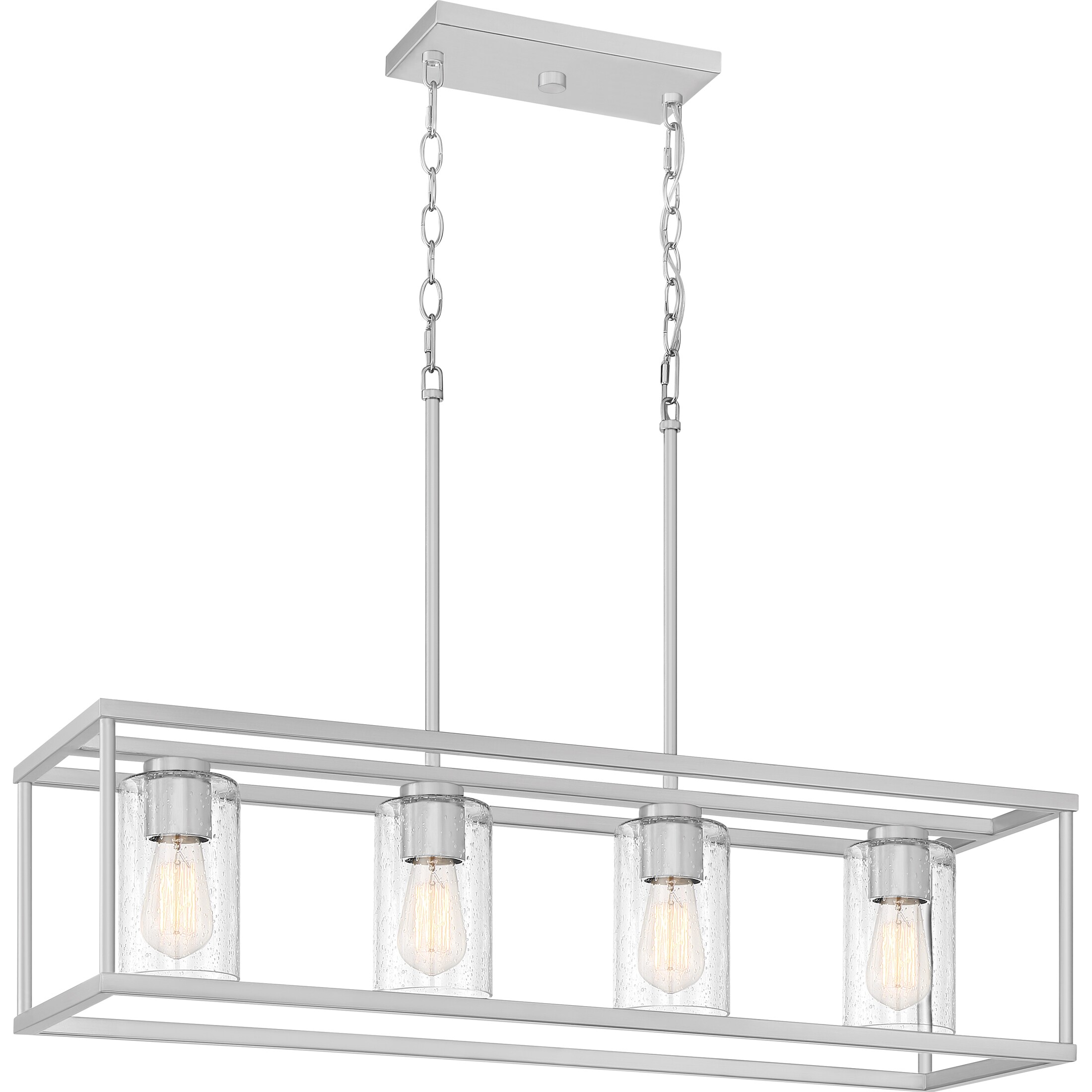 Quoizel Dover 4-Light Brushed Nickel Industrial Damp Rated
