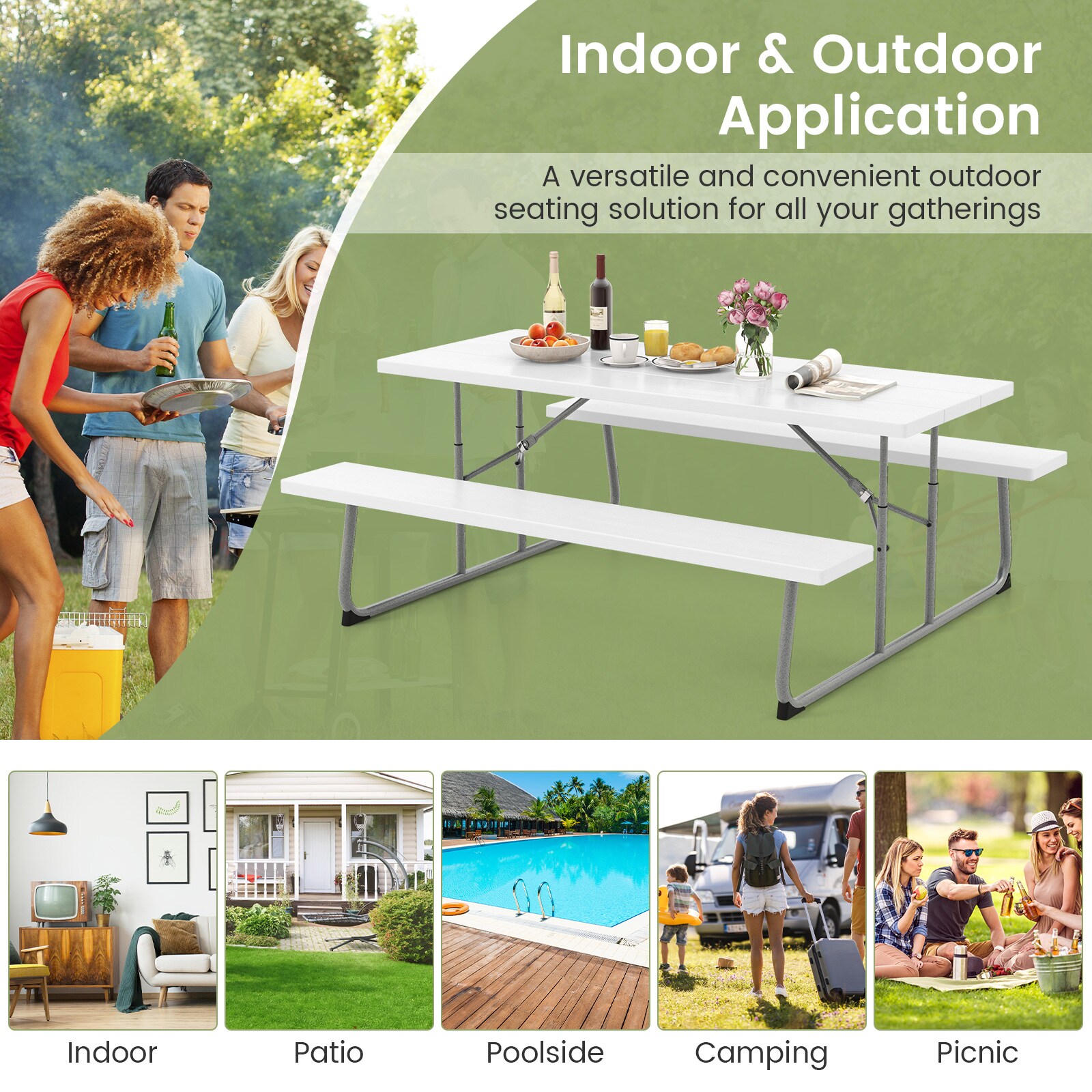 LIVIZA TDZ11267WH-X Picnic-Tables - View #8