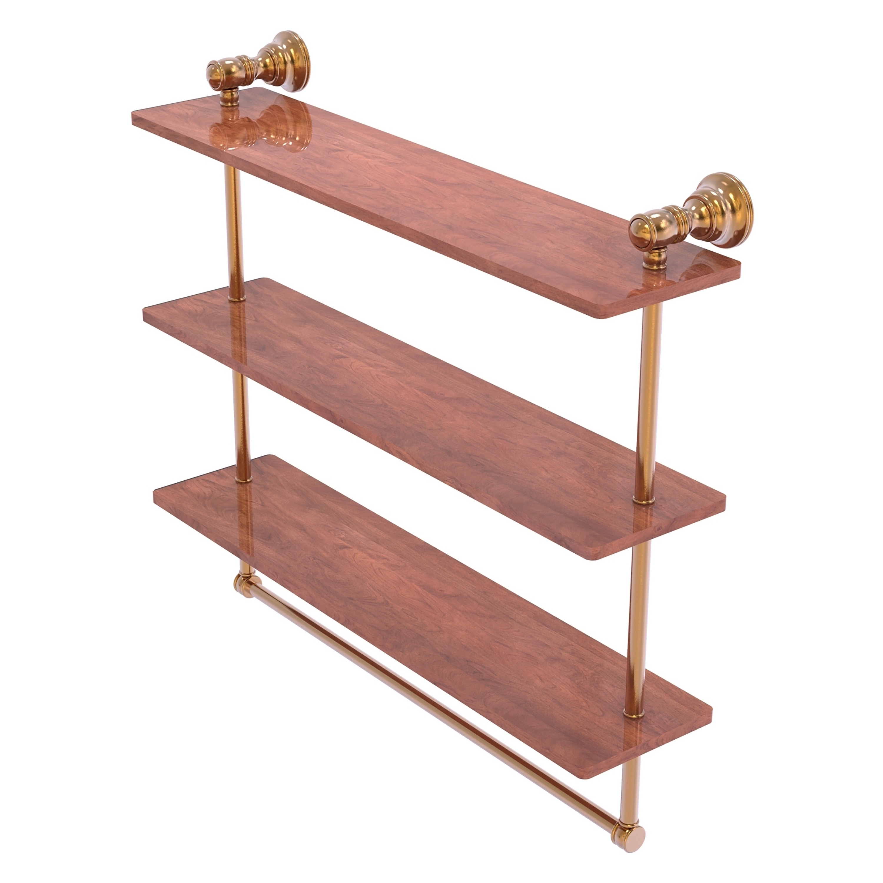 Allied Brass CL-5-22TB-IRW-BBR Carolina Brushed Bronze 3 -Tier Wall mount Corner Bathroom Shelf ( 22-in x 19.7-in x 5-in )