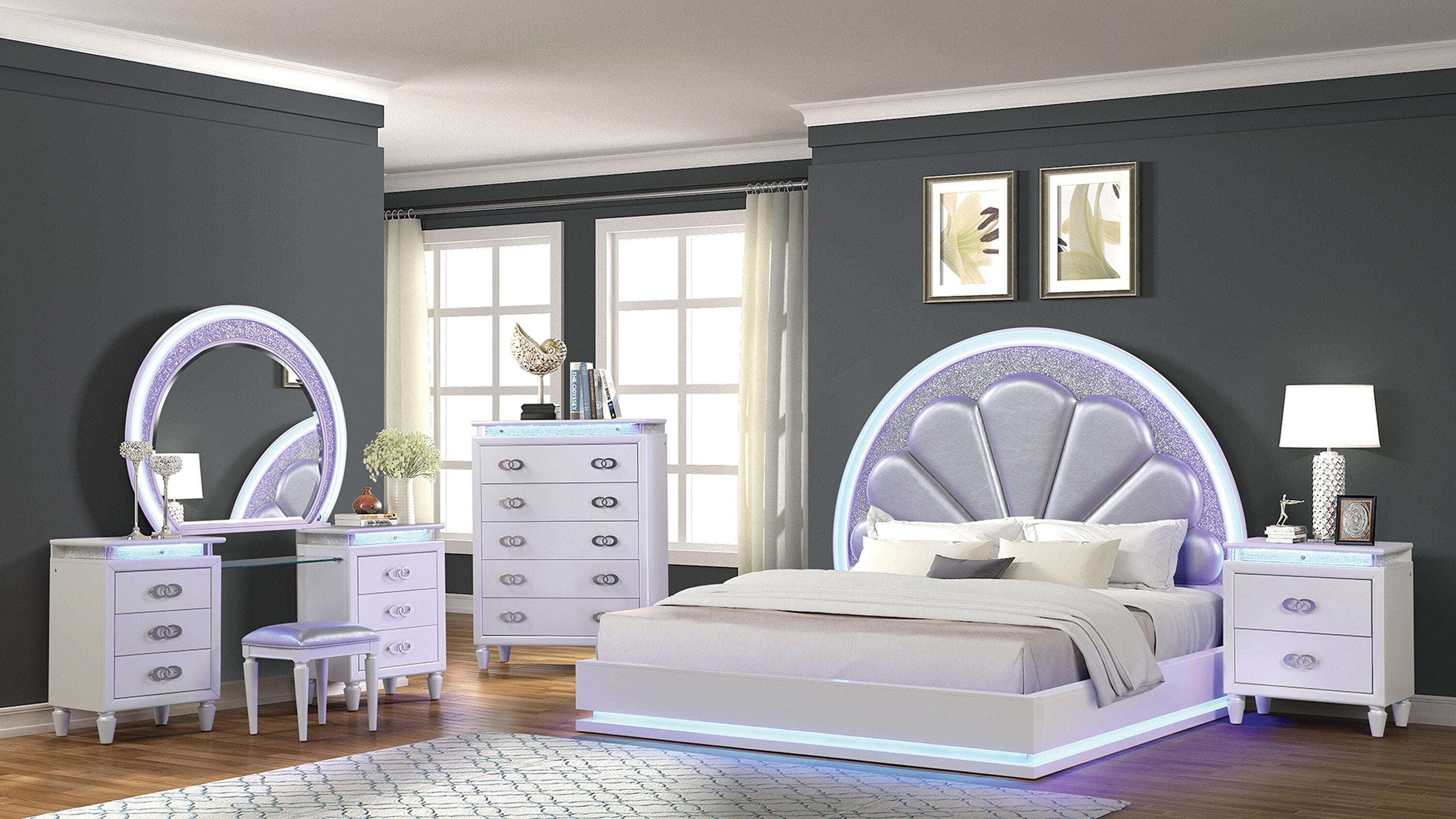 Galaxy 659436270626 White Queen Bedroom Set