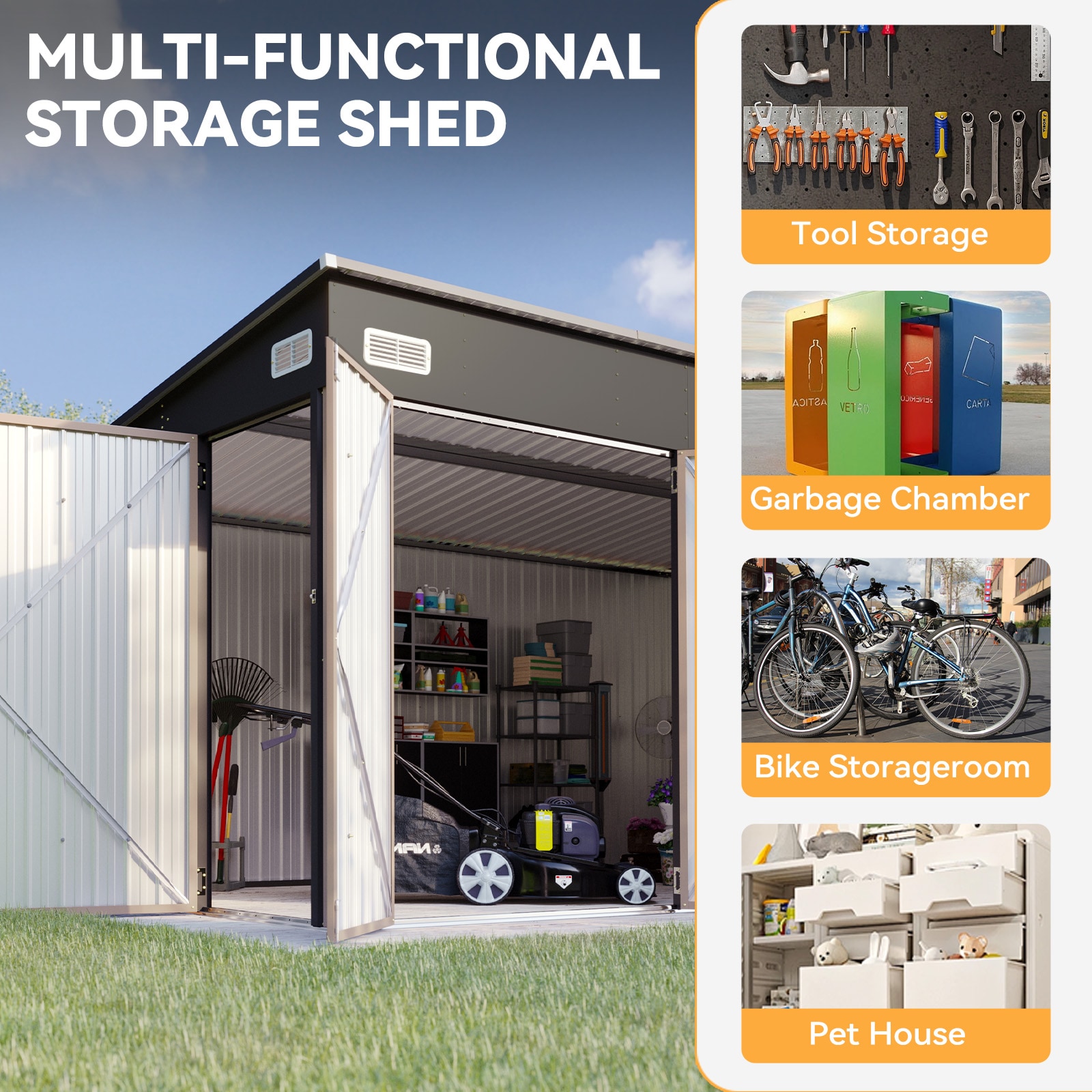 AOXUN AX-00404R Metal-Storage-Buildings-Sheds - View #5