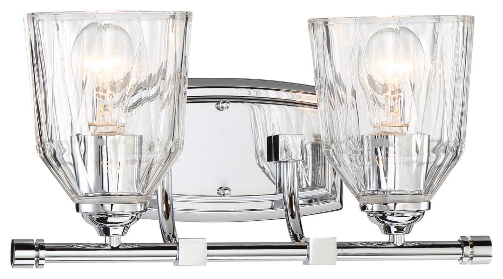 Minka Lavery 3382-77 D'or 15-in 2-Light Chrome Transitional Vanity Light Bar