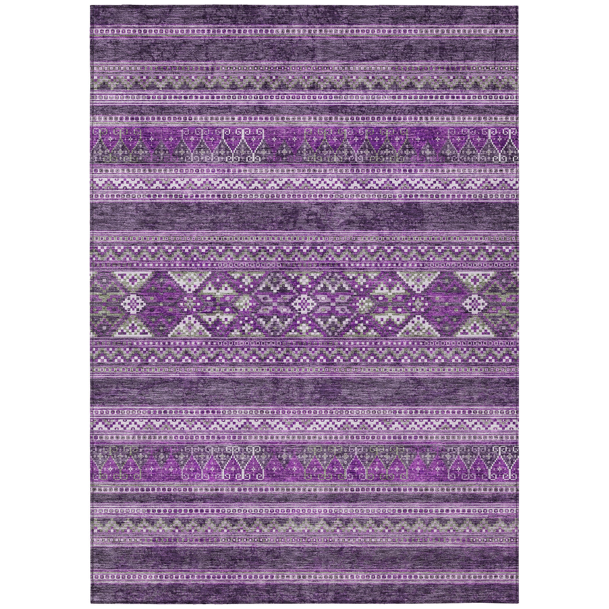Addison Rugs ACN714PP3X5 Chantille ACN714PP 3 x 5 (ft) Polyester Purple Rectangular Indoor/Outdoor Geometric Machine washable Area rug