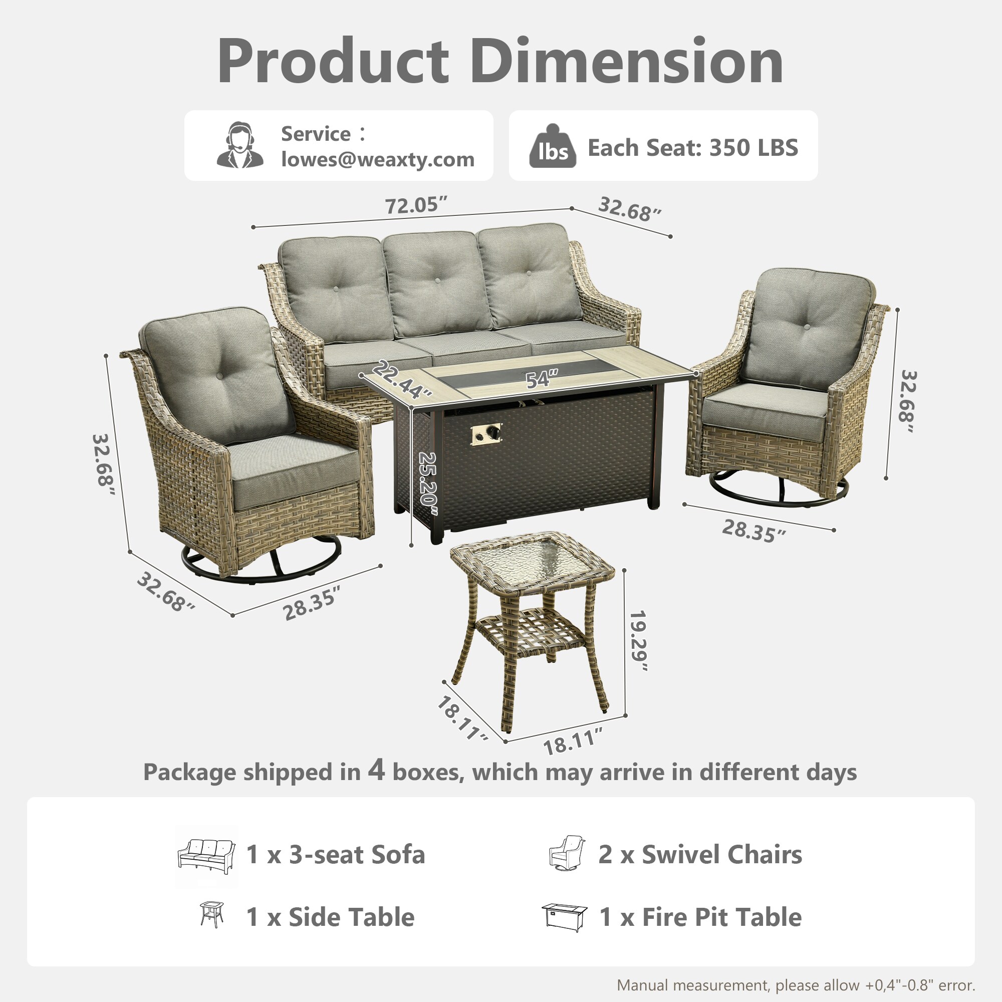 weaxty HMBCFP8503PADYZ5S2 Patio-Conversation-Sets - View #7
