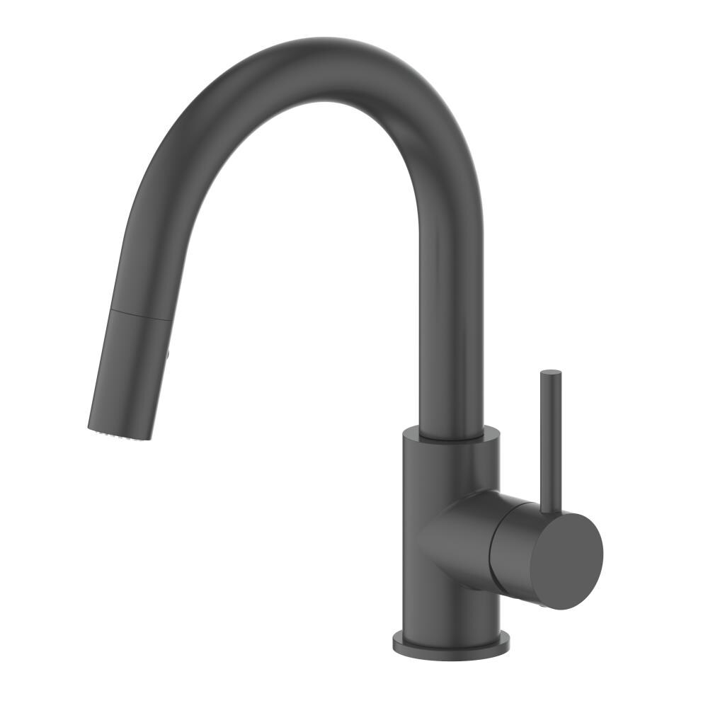 ZLINE KITCHEN & BATH DNT-KF-MB Dante Matte black Single Handle Deck-mount Kitchen Faucet with Sprayer