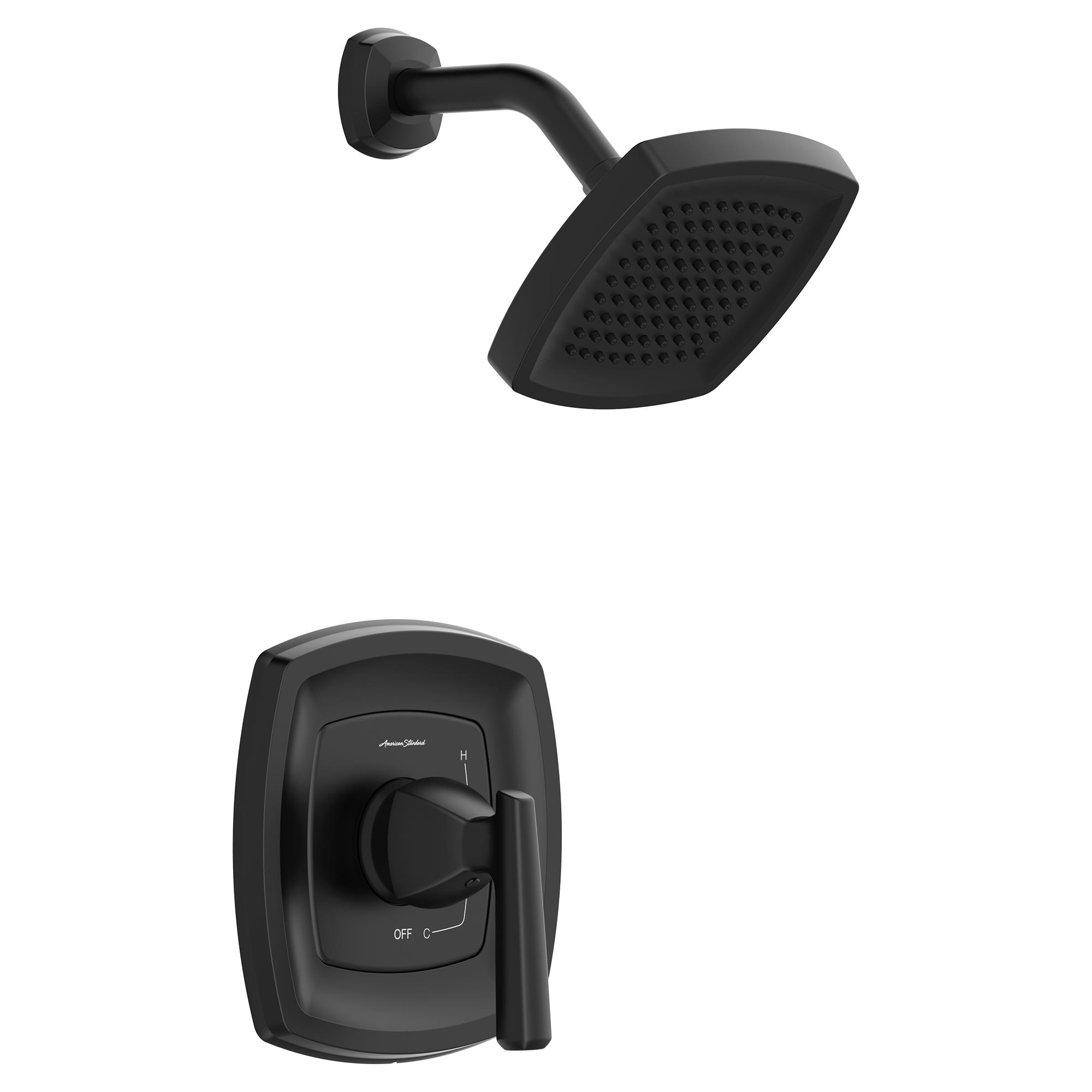 American Standard TU018507.243 Edgemere Matte Black 1-handle Handheld 5.75-Inches Round Shower Faucet