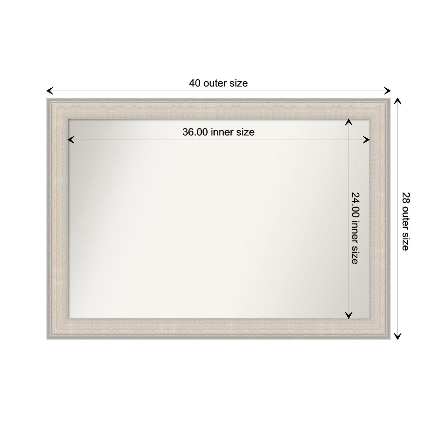 Cottage White Silver Framed Rectangular Bathroom Vanity Mirror