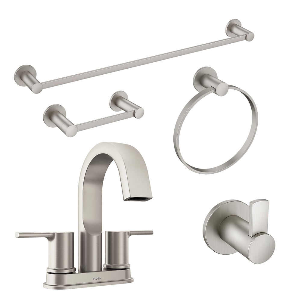 Shop Moen Avri 4in Centerset 2-Handle Bathroom Faucet with 24 in. Towel ...