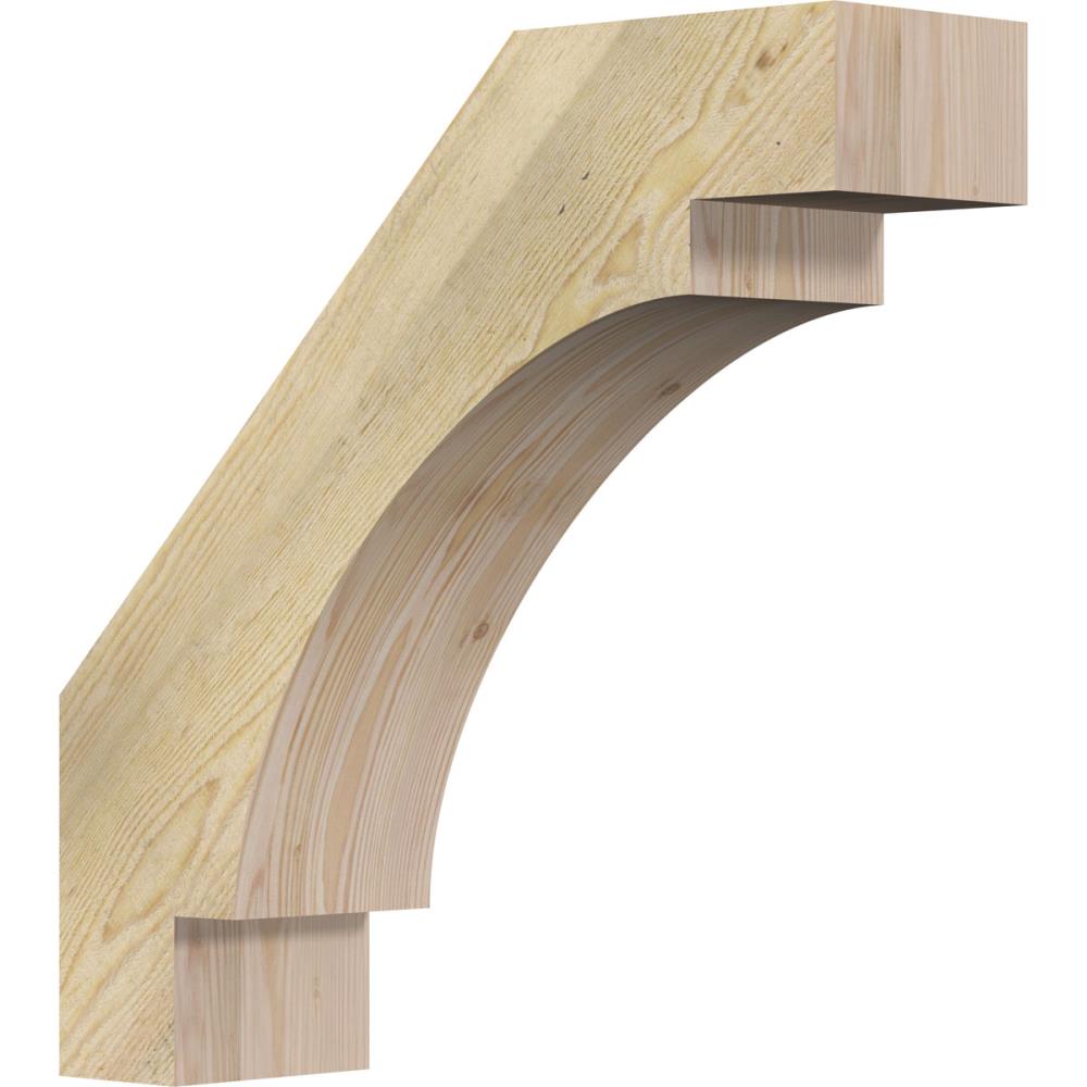 Ekena Millwork BRC06X22X22MRC00RDF 6-in x 22-in x 22-in Douglas Fir Unfinished Wood Merced Rough Sawn Knee Brace