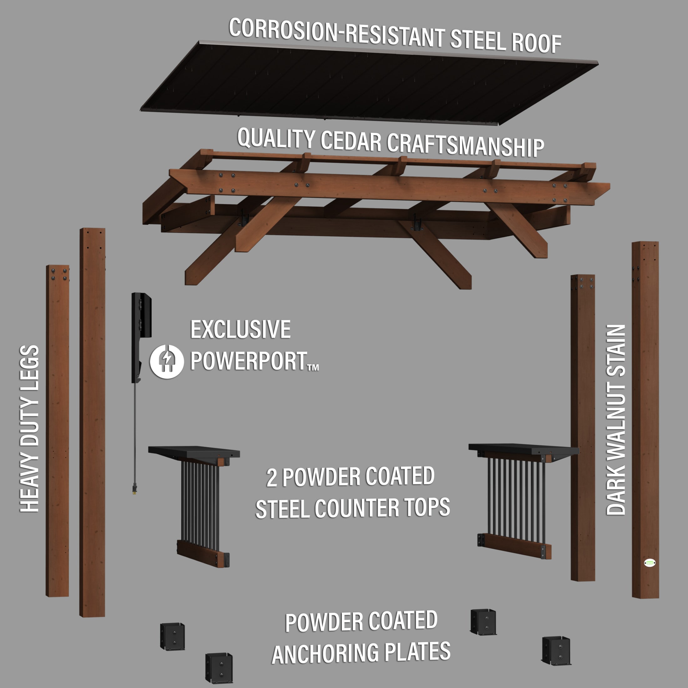 Backyard Discovery 2104617COM Wood-Resin-Gazebos - View #13