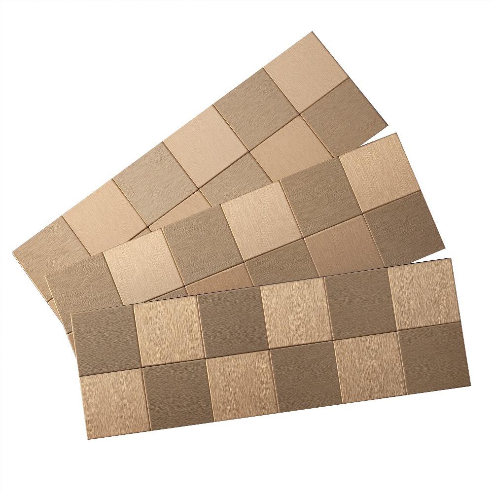 Aspect Metal A94-51 Multipurpose (Kitchen Bath or Bar) Peel and Stick 4-in x 12-in Metal Backsplash Panels