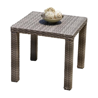 Rst Brands Cannes Square Wicker Outdoor End Table 20 In W X L The Patio Tables Department At Com - Porch Furniture End Tables