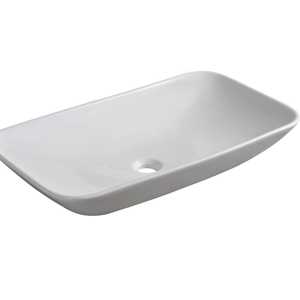  SFCT1072 White Artistic Porcelain Vessel Bathroom Sink 27.75 x 16.125 x 5.125 in.