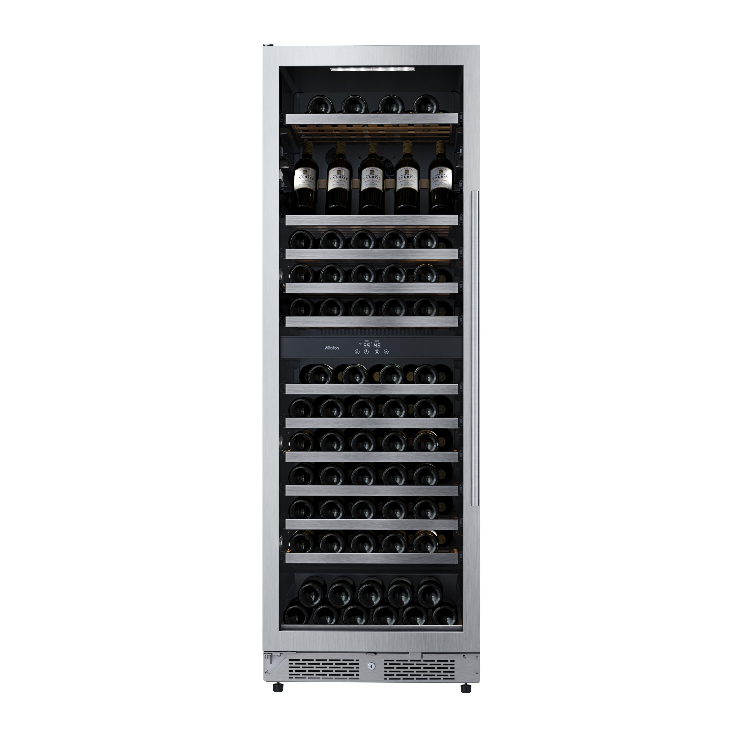 Avallon AWC243TDZLHA 23.4375-in W 140 -Bottles Stainless Steel Dual Zone Cooling Freestanding Indoor Wine Cooler