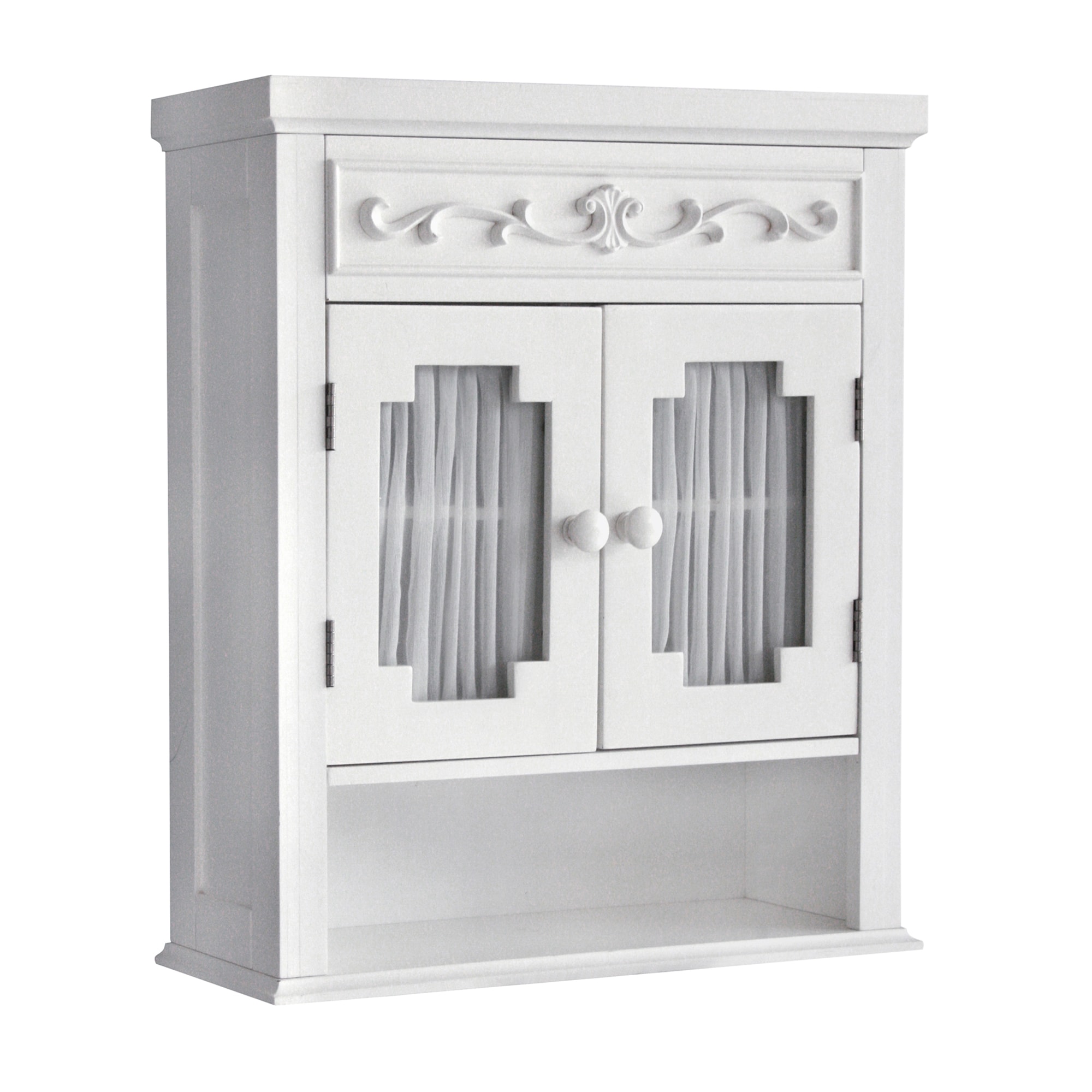 Teamson Home 7015 Lisbon 21-Inches x 24.19-Inches x 7-Inches White Bathroom Wall Cabinet