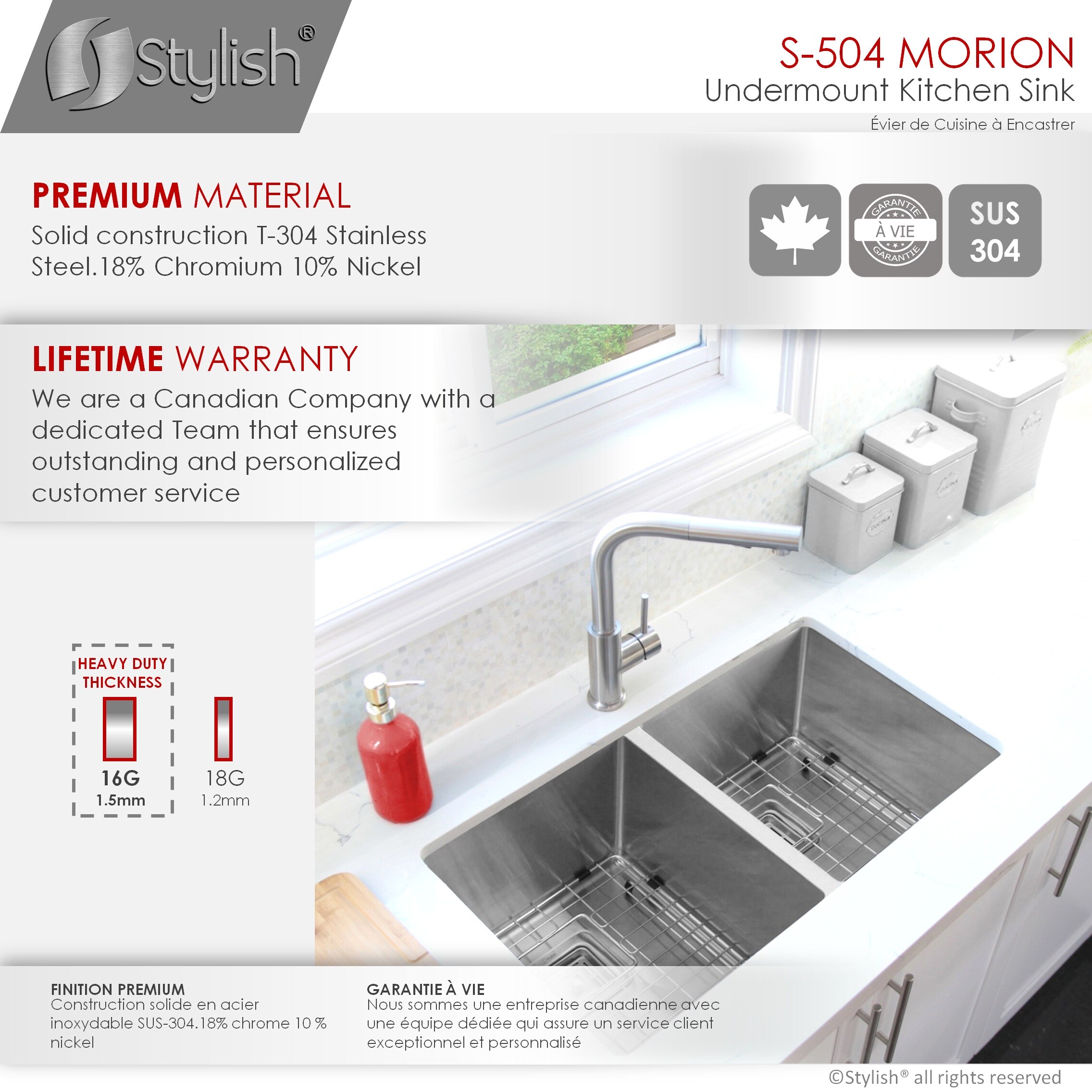 Stylish S-504XG1 Kitchen-Sinks - View #3