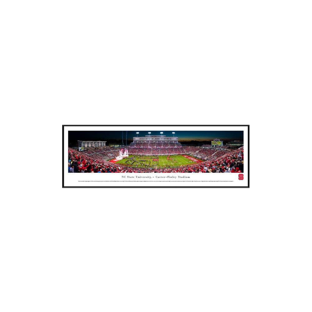 Blakeway Panoramas NCSU4F North Carolina State Wolfpack James Blakeway Black Metal Framed 13.75-in H x 40.25-in W Sports Paper Print