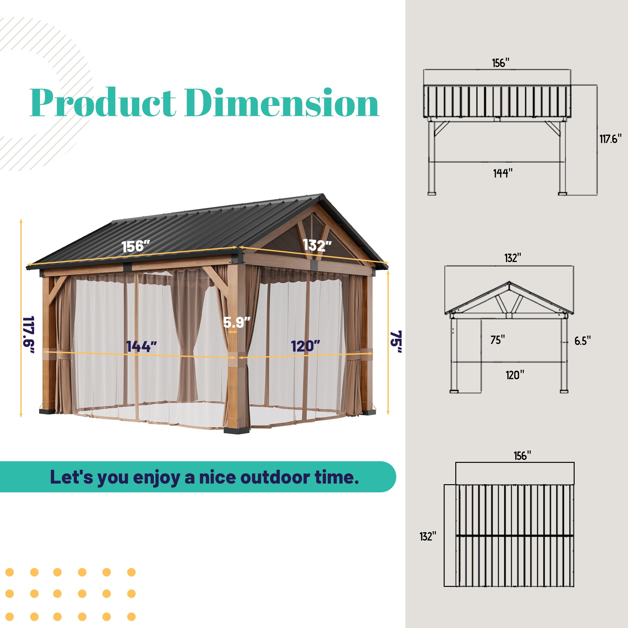 Clihome CL0605DHZY1012 Wood-Resin-Gazebos - View #4
