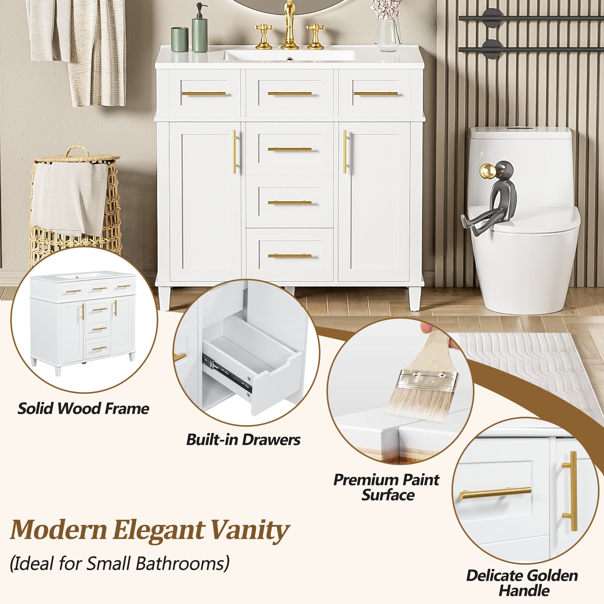 WELLFOR GIZBSO01ME Bath-Vanity-Combo - View #6