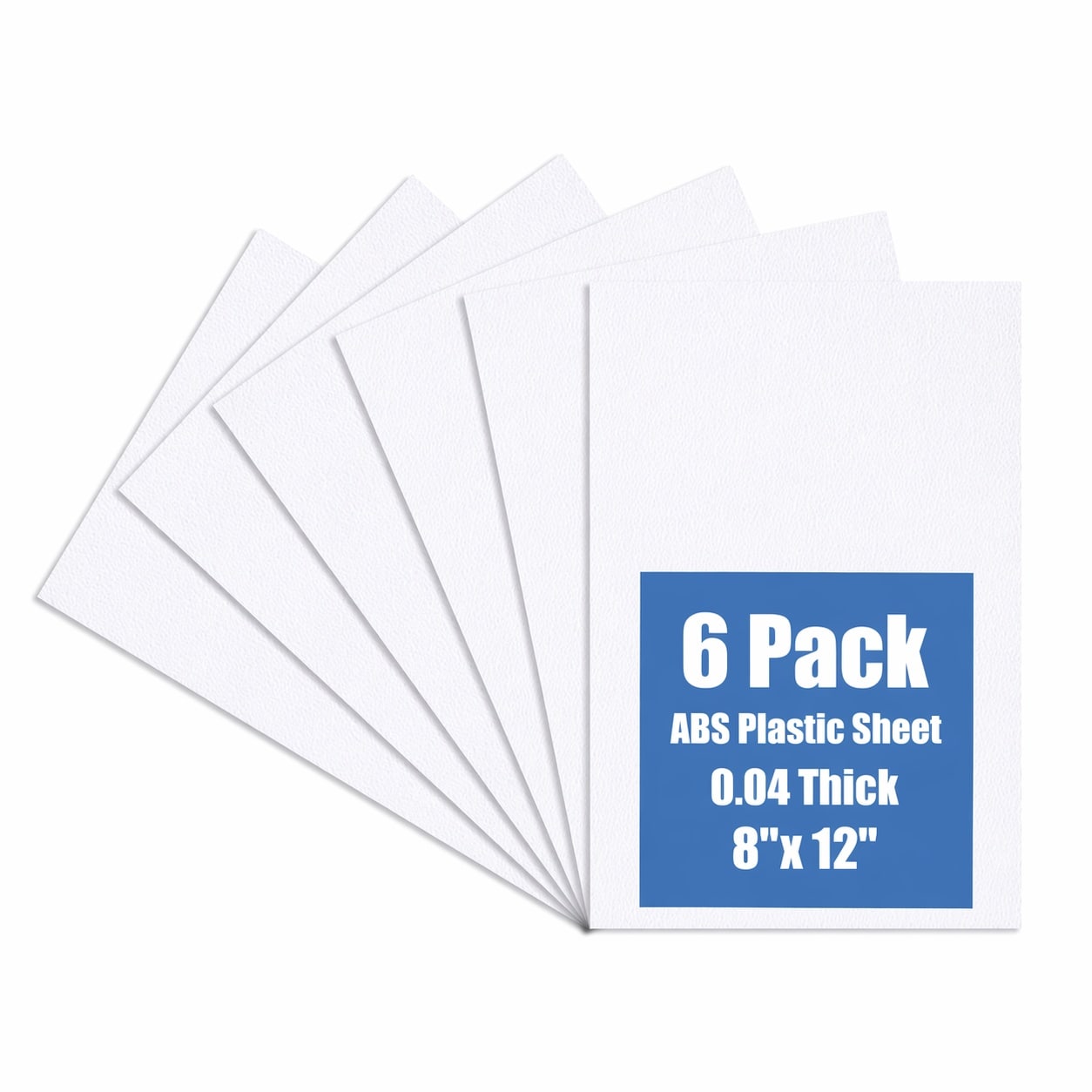 Aoibox  6 Pack White ABS Plastic Sheet 8 x 12 x 0 04 in Flexible Moldable High Impact Strength DIY Material