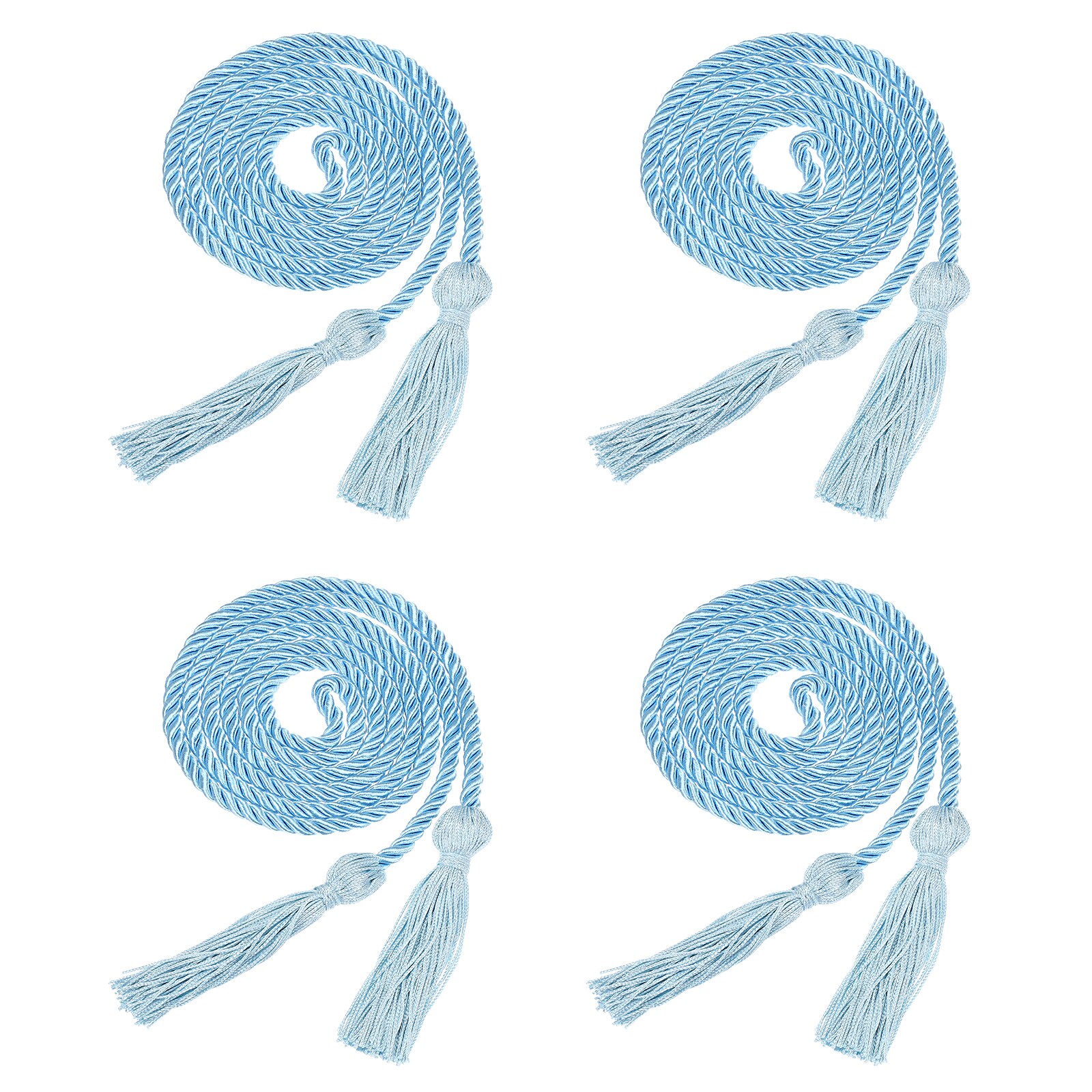 Unique Bargains Tassel Graduation 67 Inch Long Honor Braided Graduation Cord Elegant Tassels Charm for Graduation Accessories(Sky Blue Pack of 4)