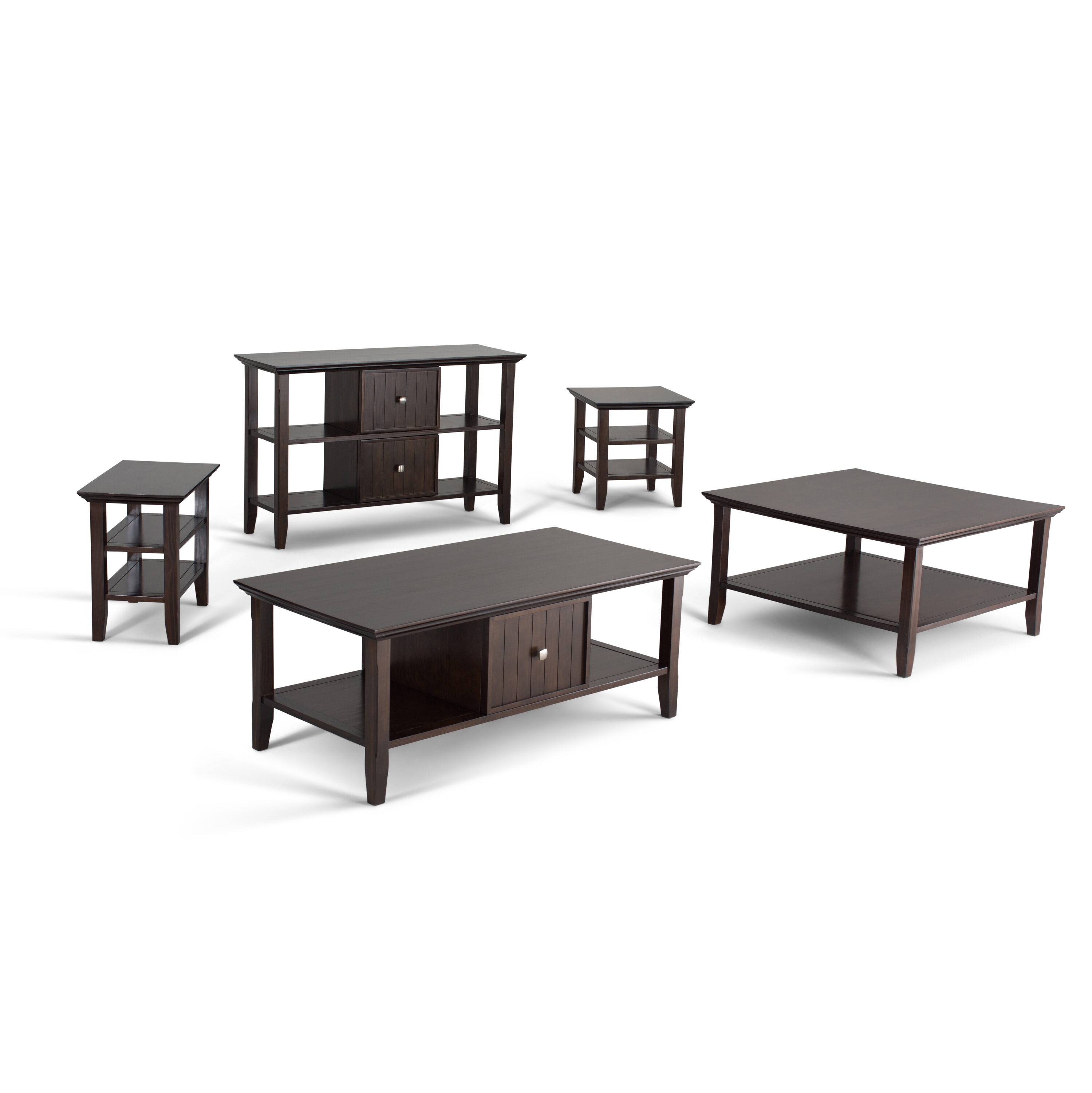 Acadian Brunette Brown Solid Wood Transitional End Table