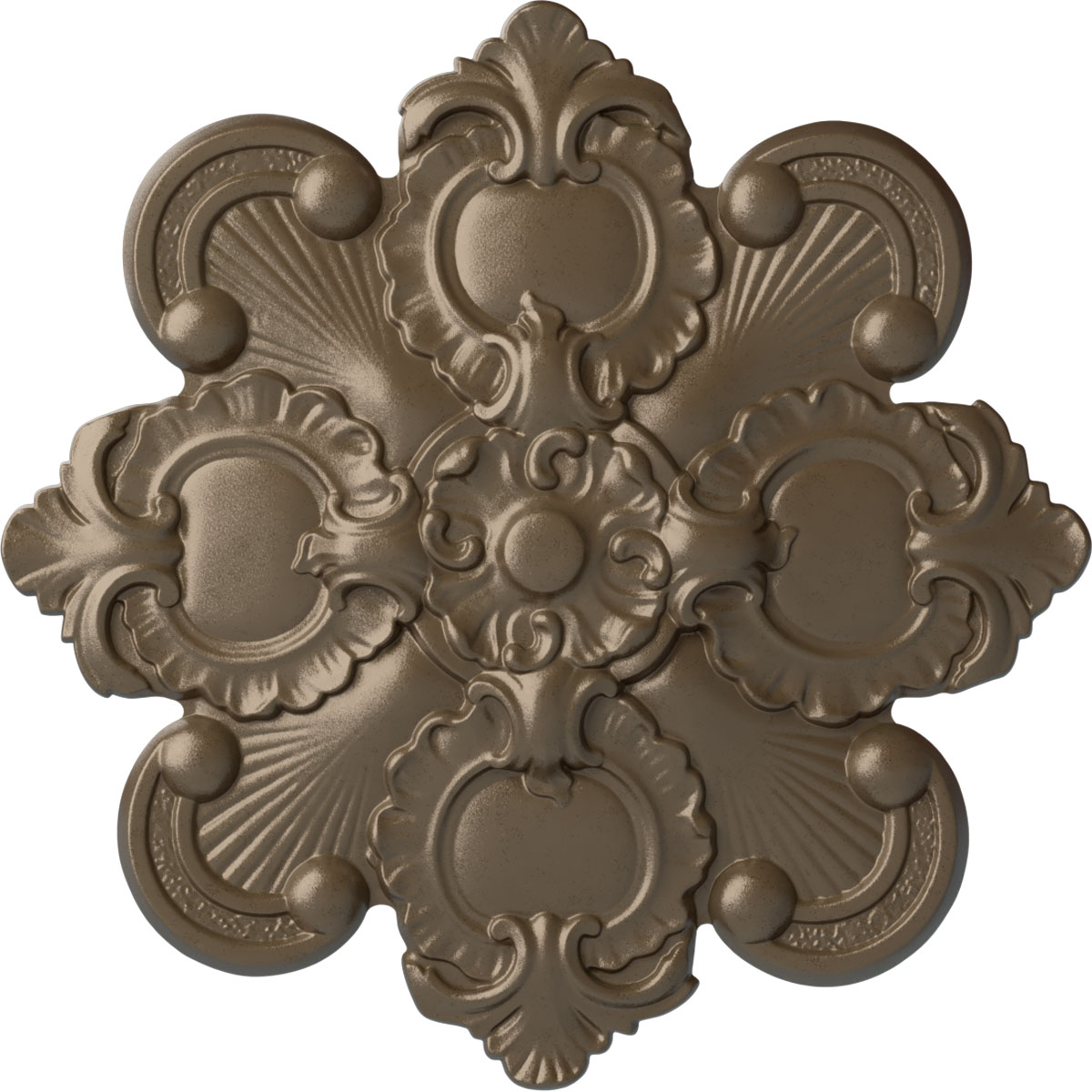 Ekena Millwork CM18KAWSS Katheryn 18.125-in W x 18.125-in L Painted Warm Silver Polyurethane Whole Ceiling Medallion
