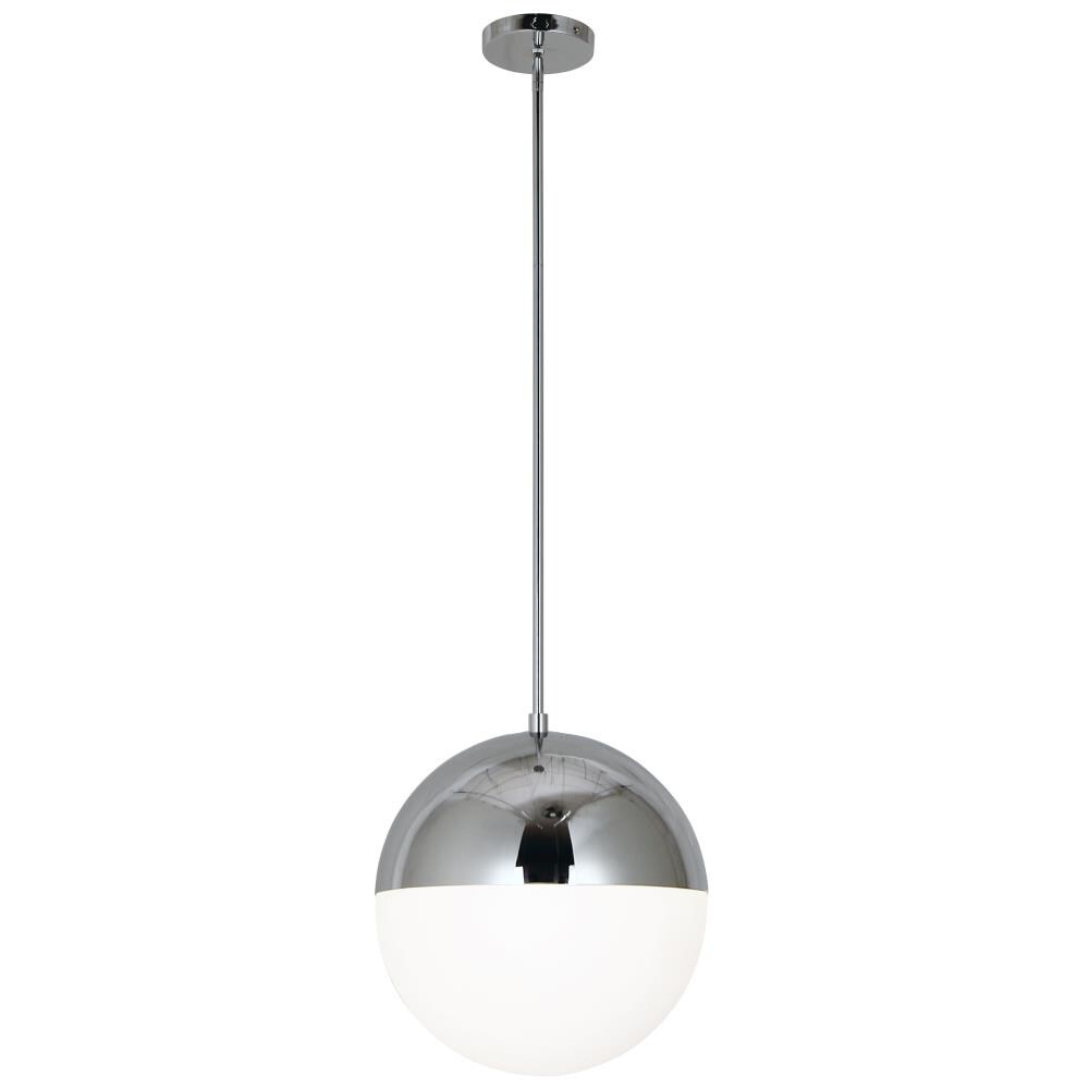 Dainolite DAY-143P-PC Dayana 3-Light Polished Chrome Transitional White Glass Bowl Medium Hanging Pendant Light
