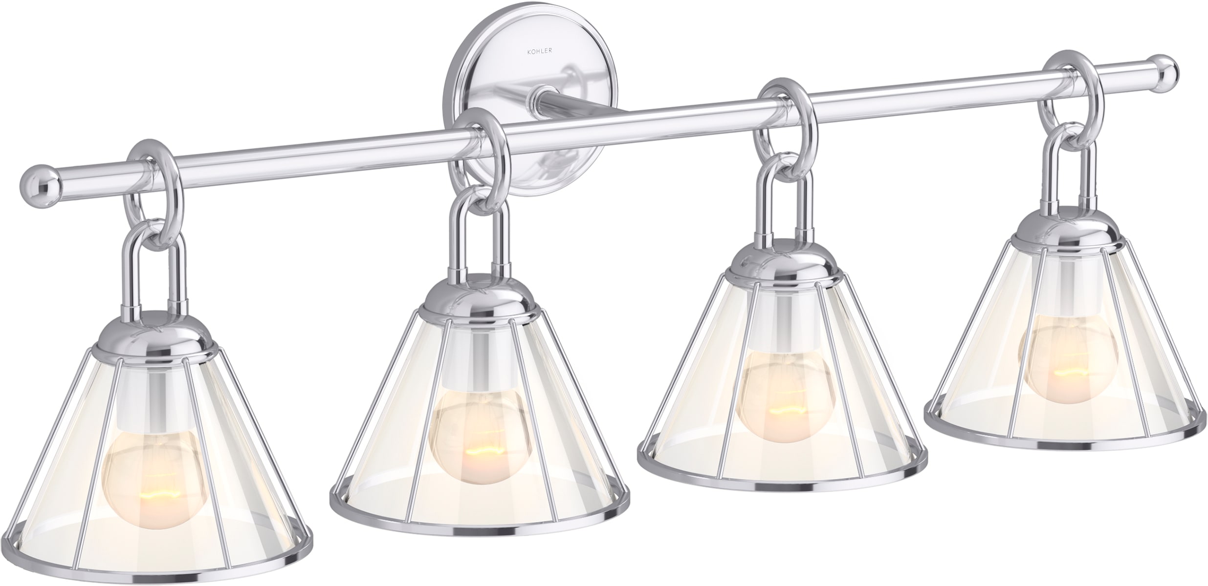 KOHLER 27744-SC04-CPL Terret 32.56-in W 4 -Light Polished Chrome Transitional Wall Sconce
