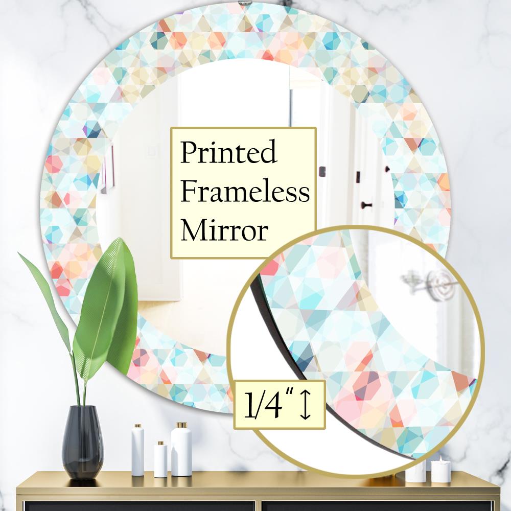 Designart Designart Mirrors 31.5-in W x 31.5-in H Round White Polished ...