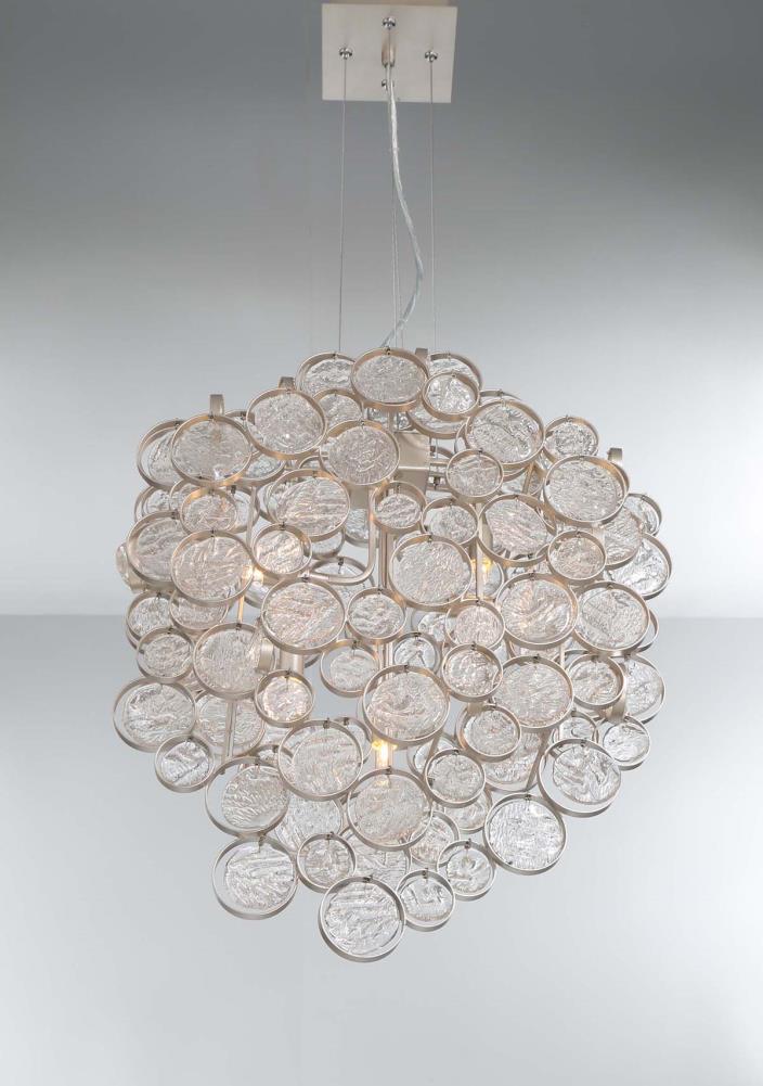 Trento 15-Light Champagne Silver and Clear Glass Chandelier