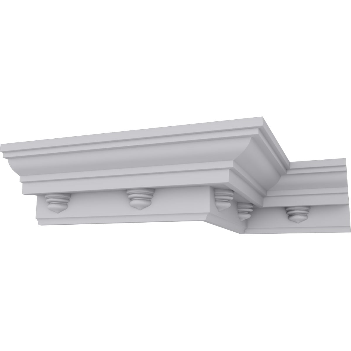 Primed White Polyurethane Nouveau Crown Moulding 94.5"