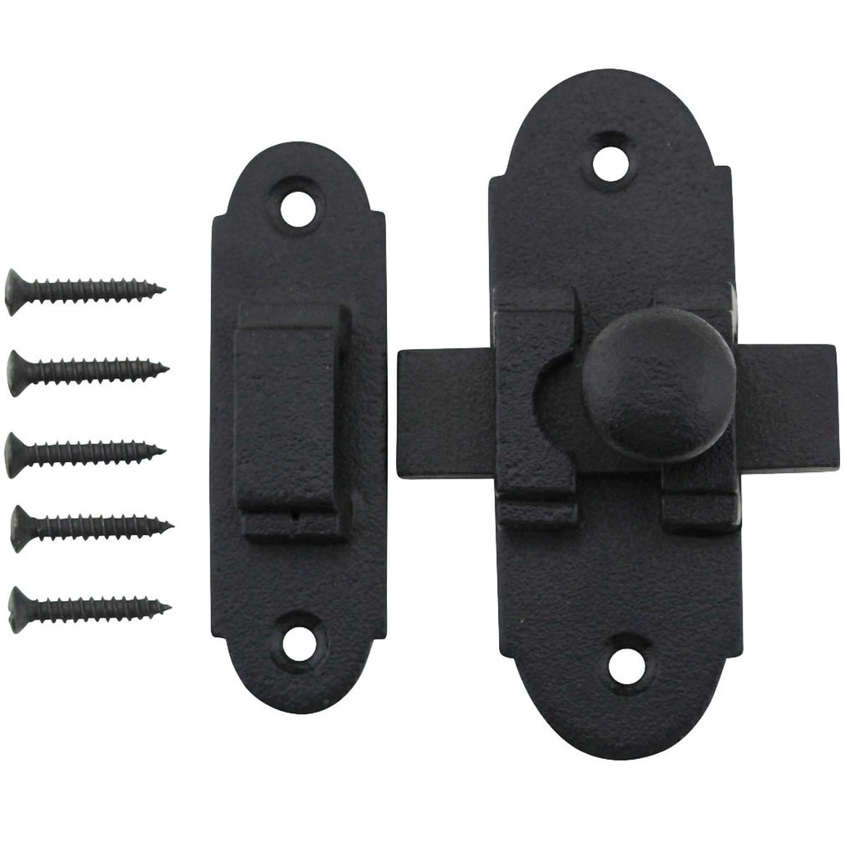 RENOVATORS SUPPLY MANUFACTURING Black Steel Cabinet Latch with Mounting ...