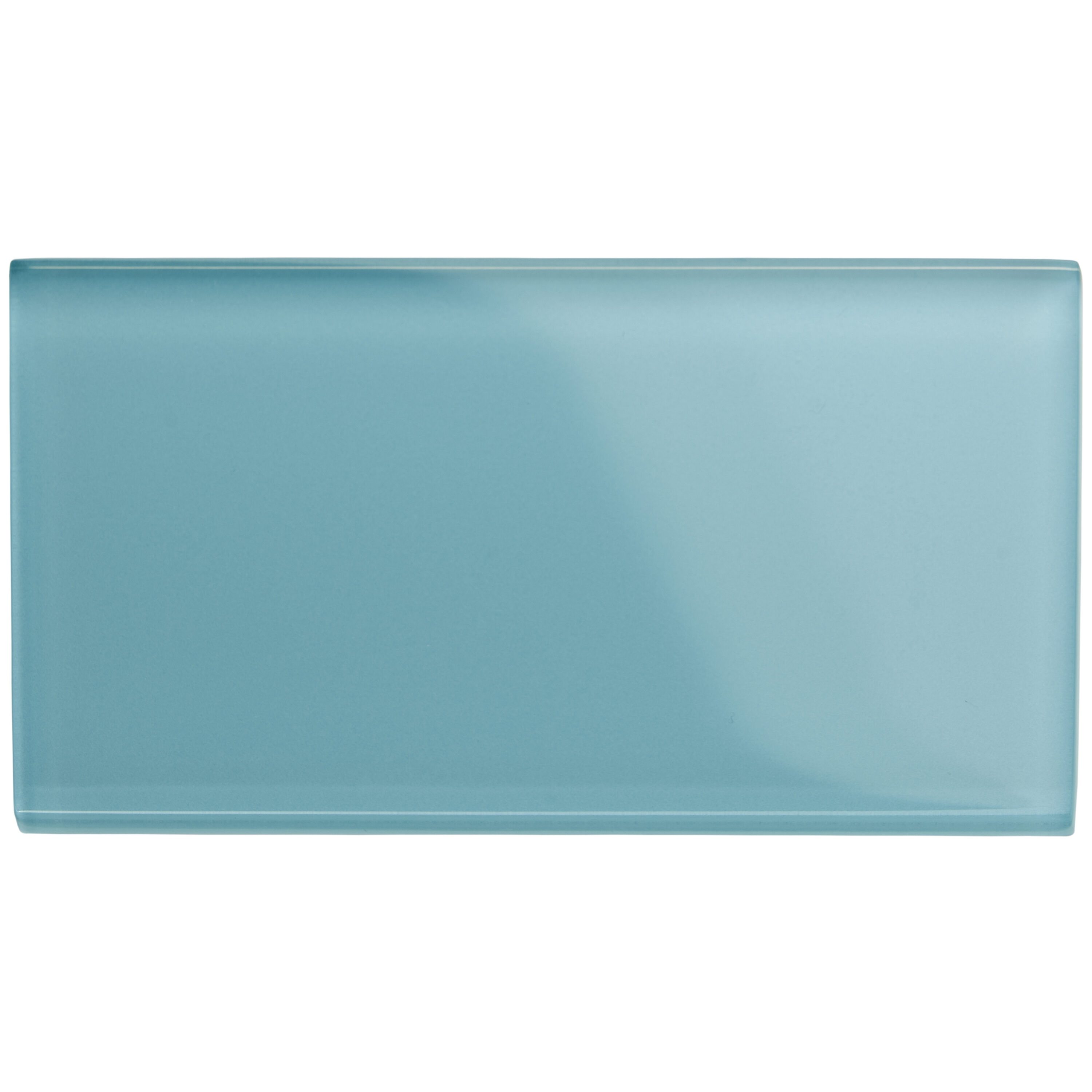 Artmore Tile EXT3RD102567 Lumin Turquoise 3 in. x 6 in. Polished Glass Subway Wall Tile Sample