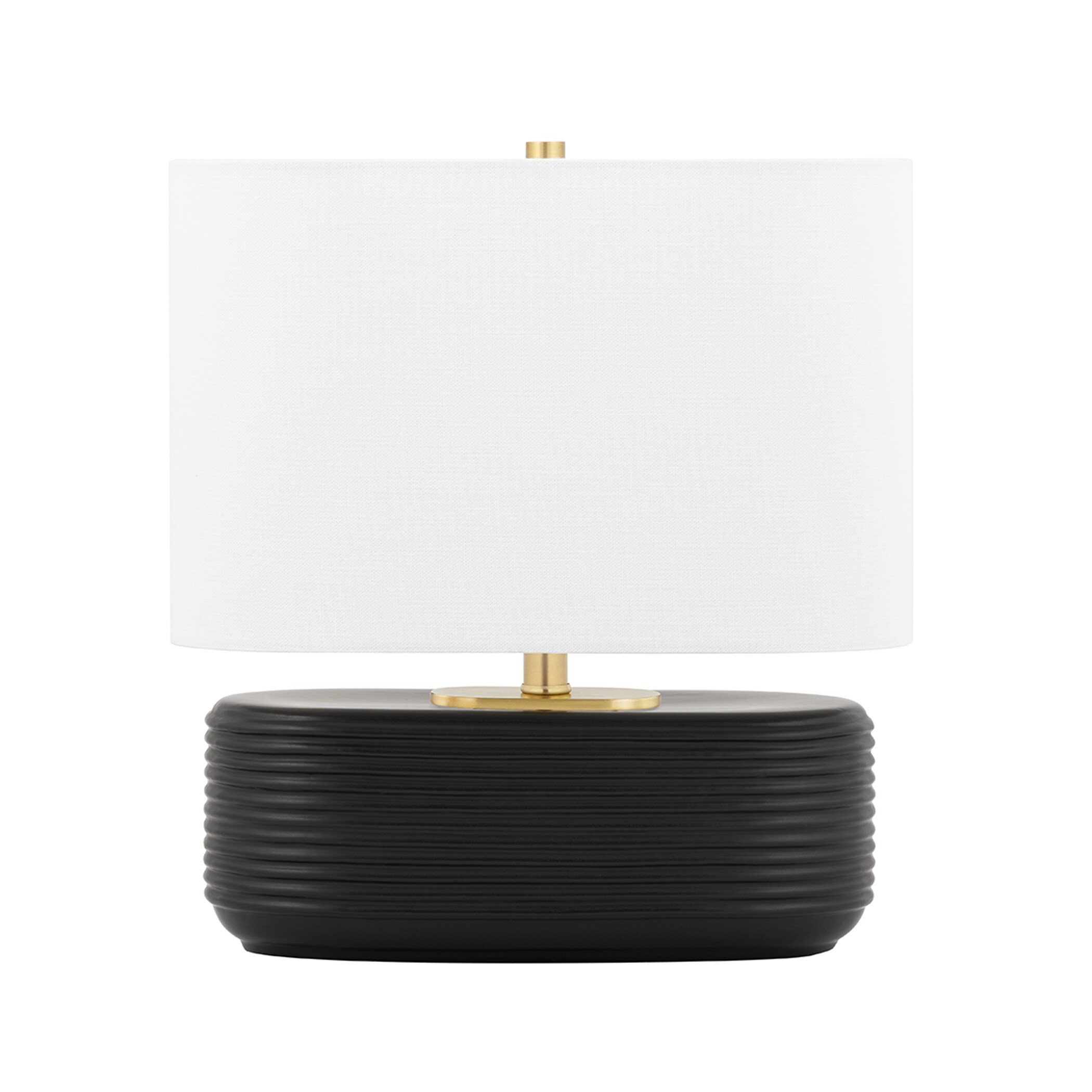 Mitzi HL435201-MB Janel 8.25-in Matte Black On/Off Switch Table Lamp with Linen Shade