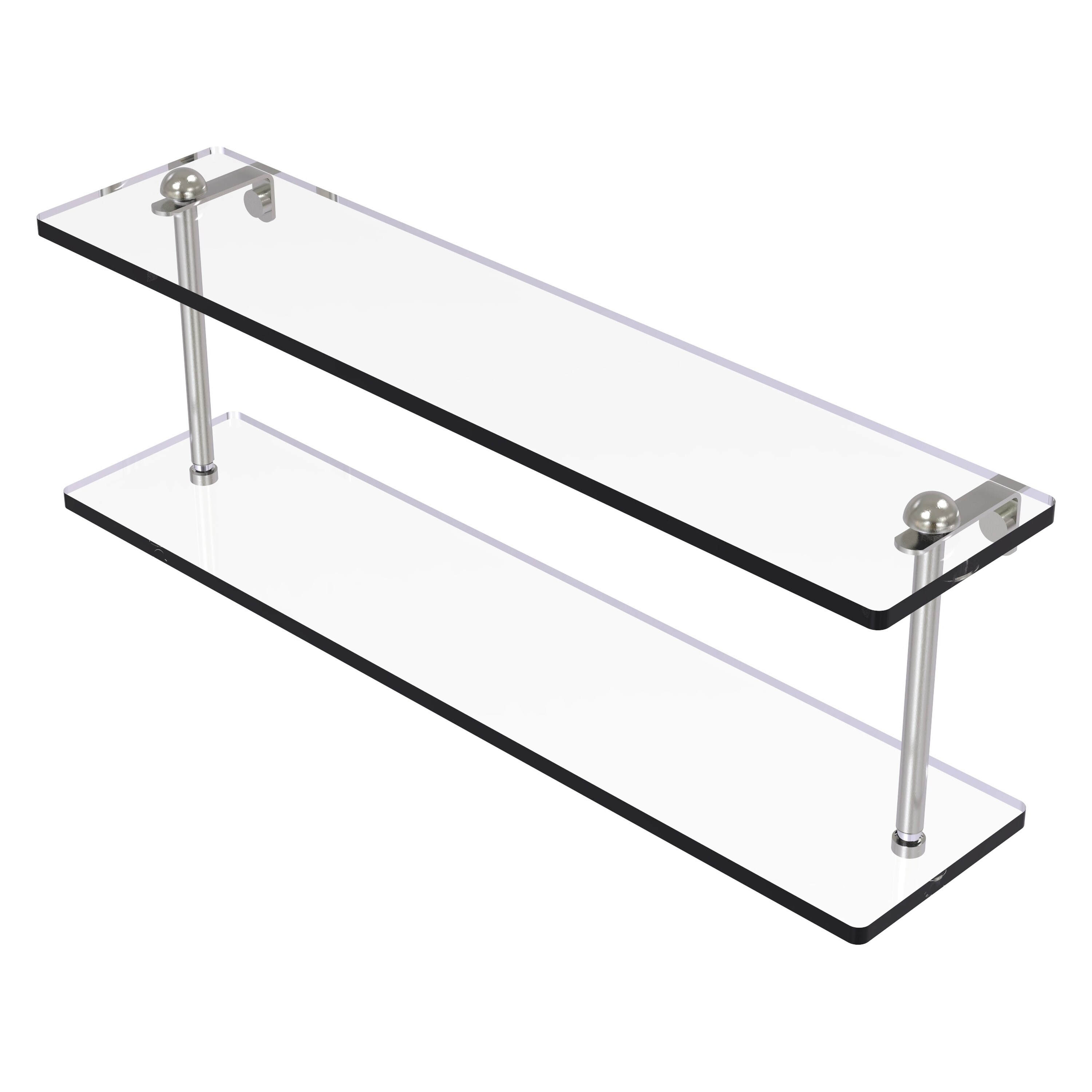 Allied Brass RC-2/22-SN Satin Nickel 2 -Tier Wall mount Bathroom Shelf ( 22-in x 8-in x 5-in )