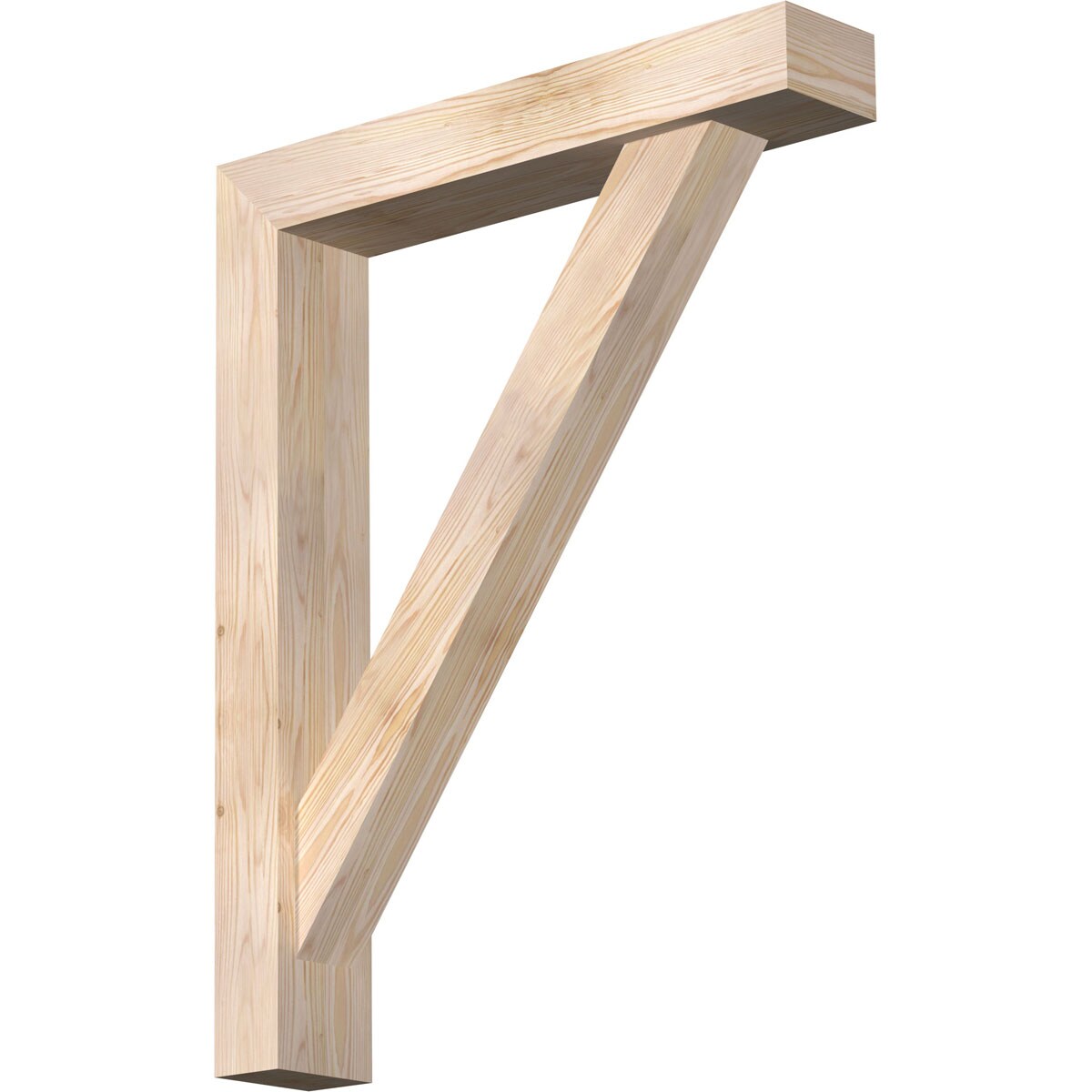 Ekena Millwork 1465057 Traditional Block Smooth Bracket with Offset Brace 5-1/2-in x 30-in x 38-in Douglas fir Brown Wood Standard bracket