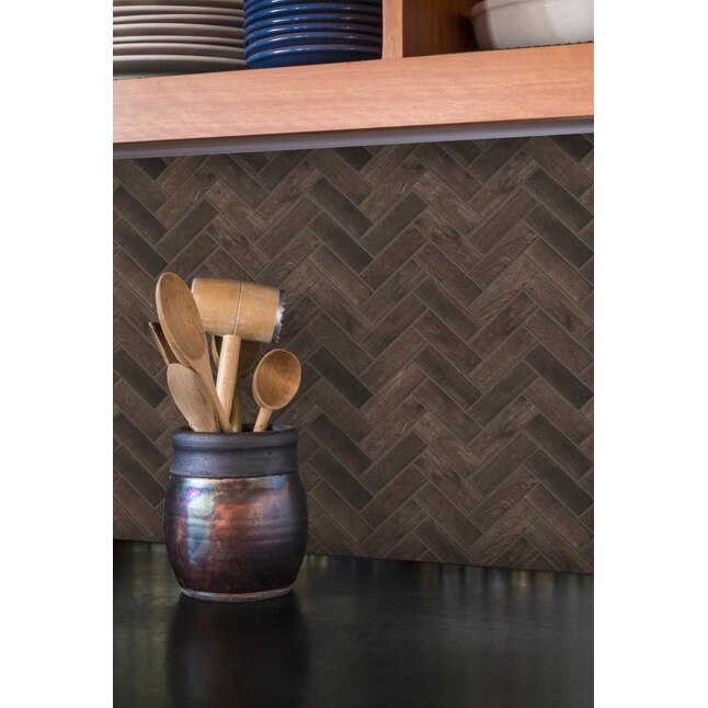 Emser Echo 14-Pack Brown Wood Look Glass Border Tile (11-in x 13-in) Emser Echo 14-Pack Brown Wood Look Glass Border Tile (11-in x 13-in)