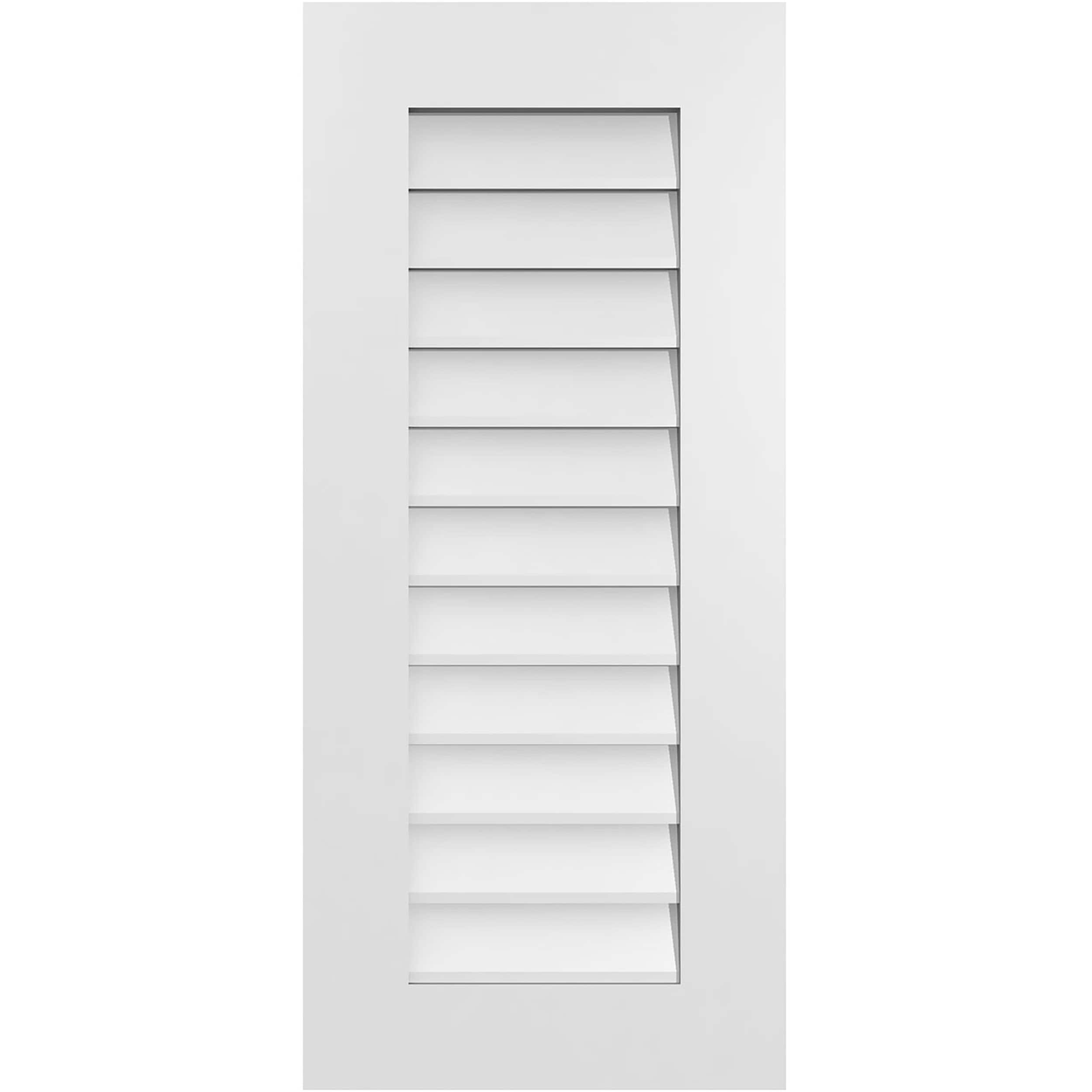Ekena Millwork GVPVE16X3601SN 16-Inches x 36-Inches Off-white Rectangle PVC Gable Louver Vent