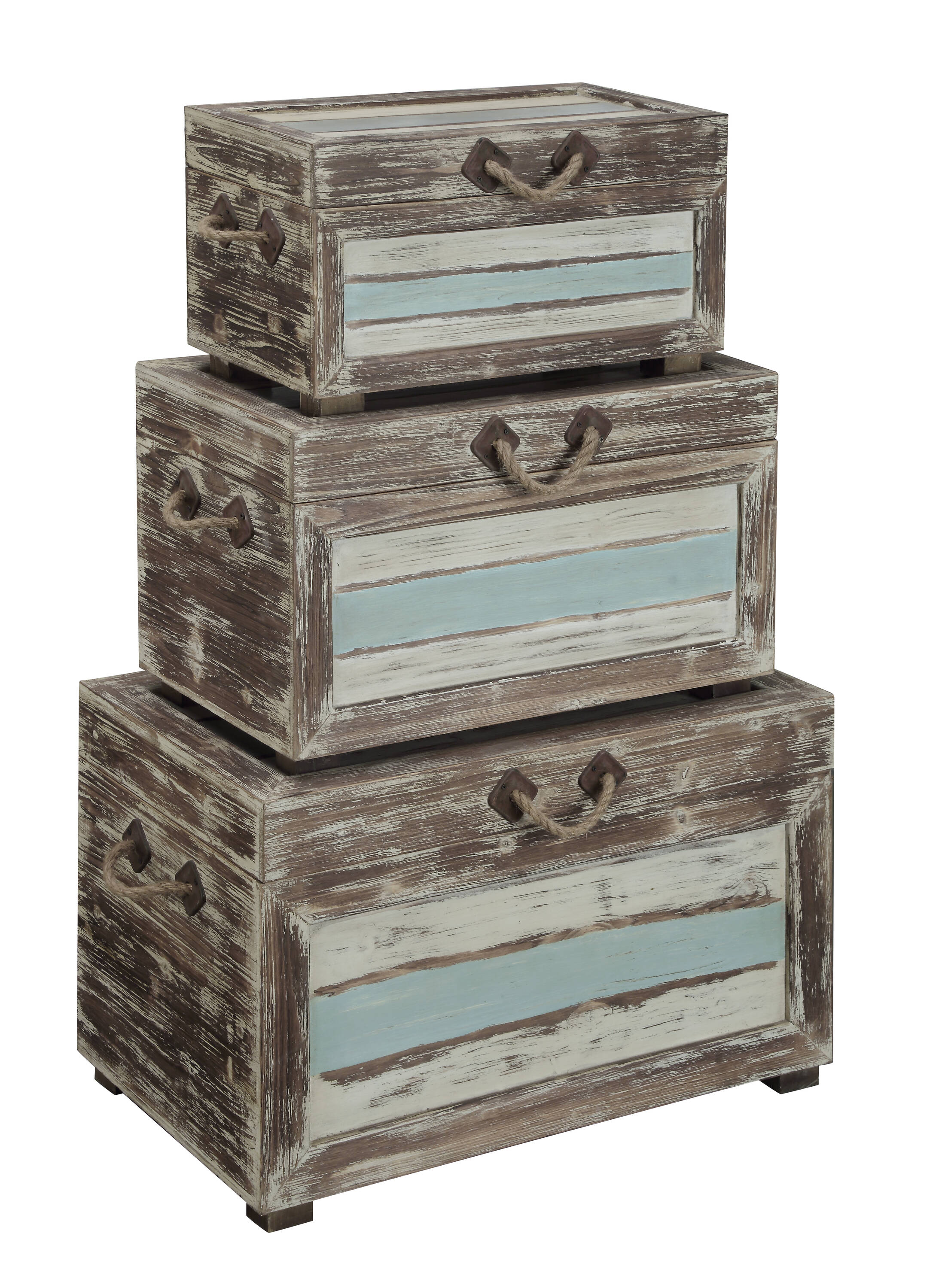 Coast to Coast 91743 29-in W x 19-in H Islander Multicolor Wood Coastal End Table with Storage Fully Assembled